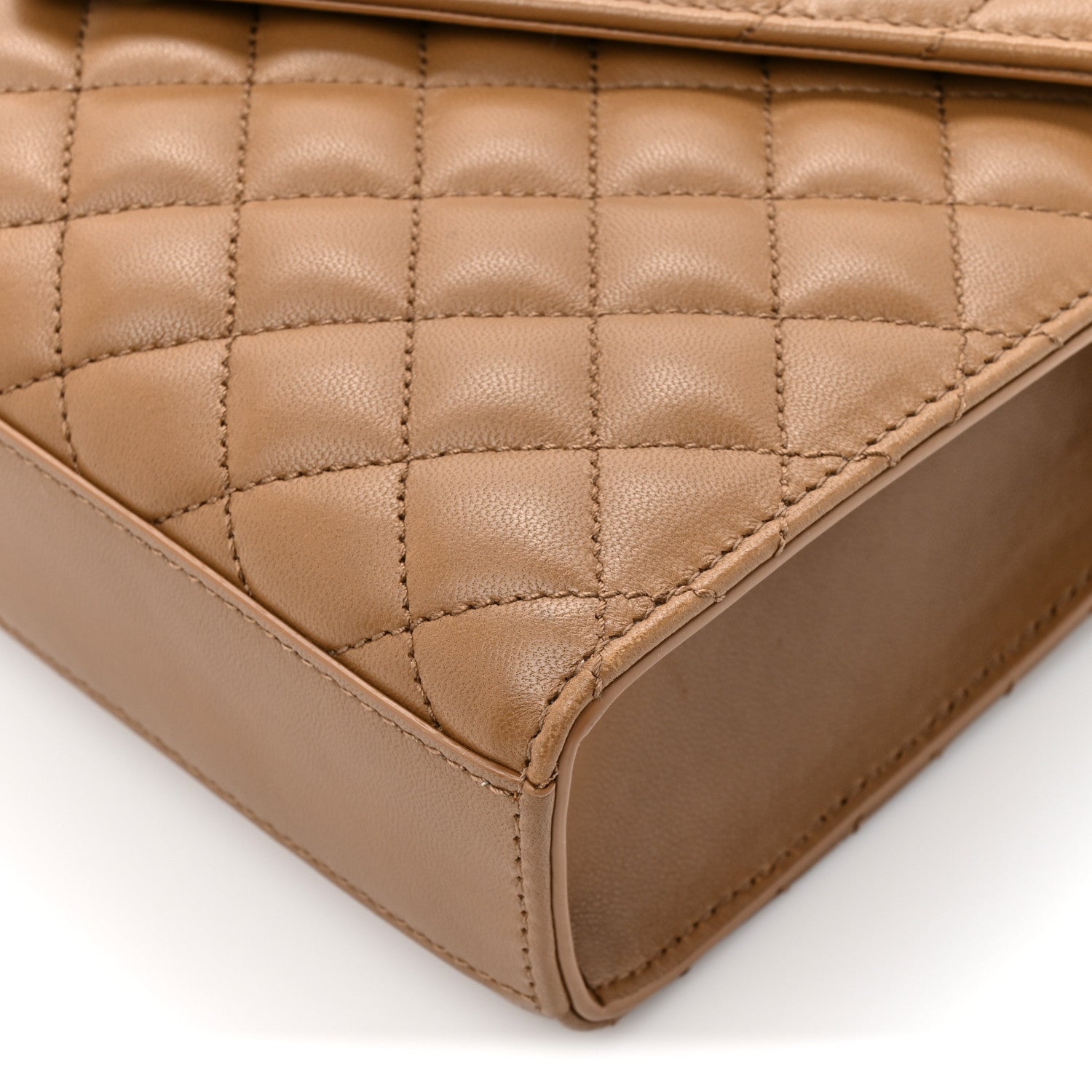 Lambskin Mixed Matelasse Triquilt Medium Monogram Satchel Dark Cork