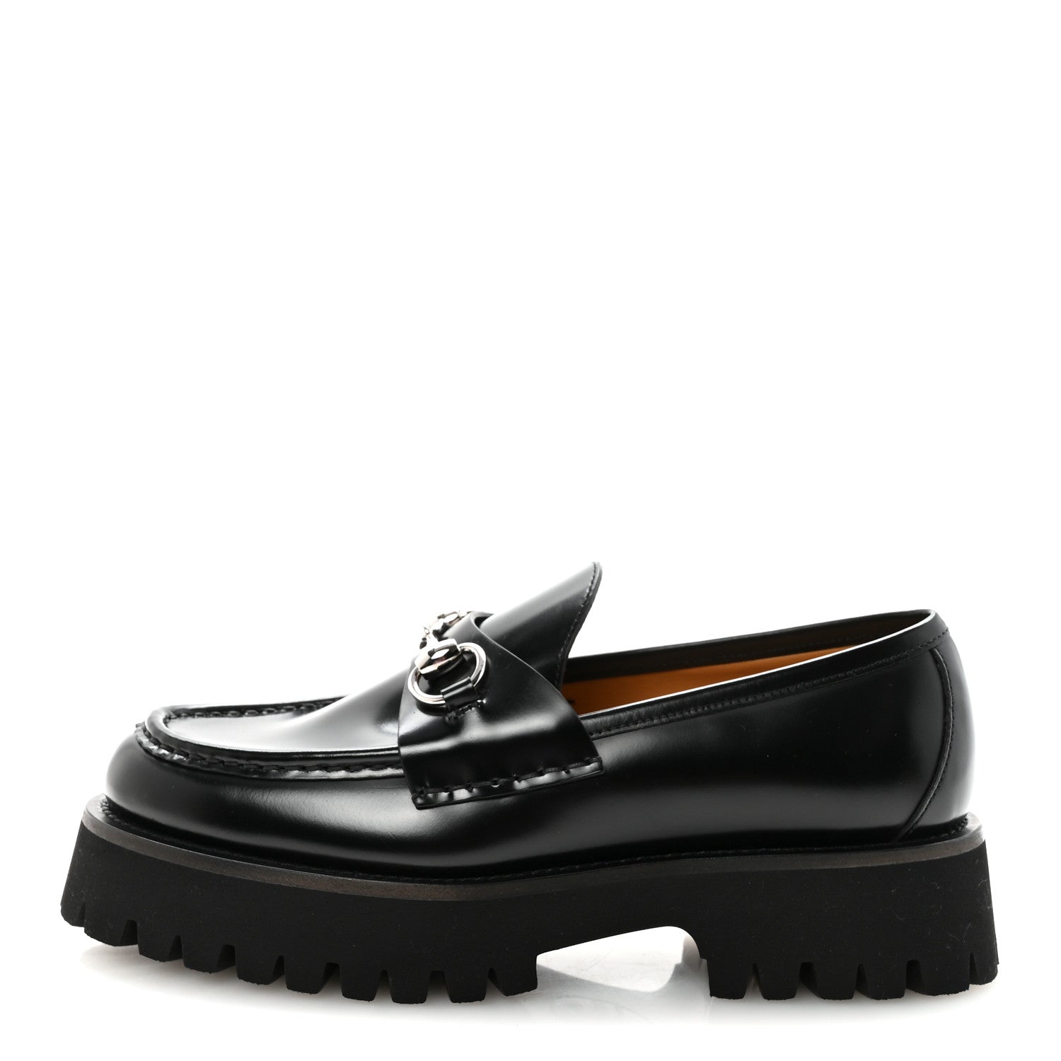 Cordovan Lux Womens Horsebit 45mm Platform Loafers 37 Black