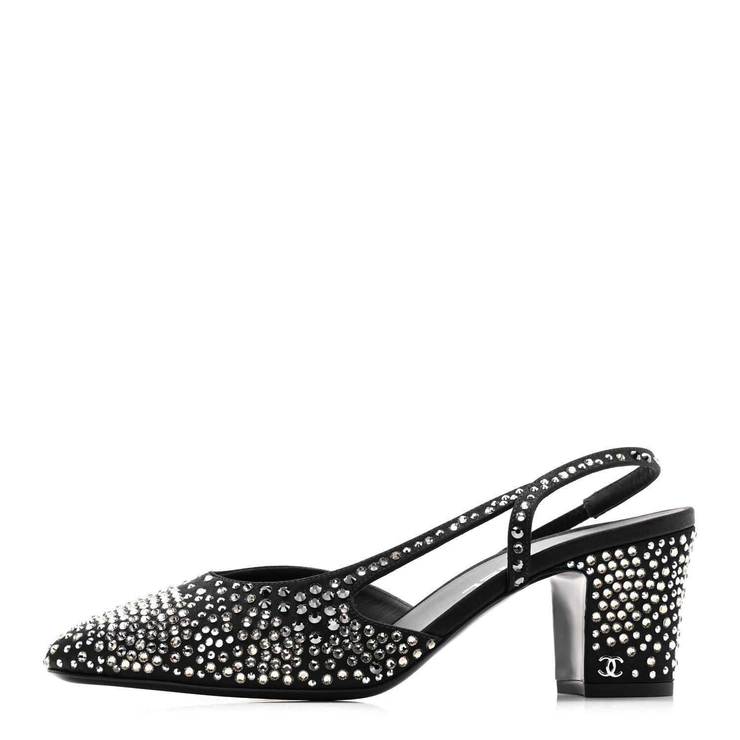 Strass Cap Toe CC Slingback Pumps 39.5 Black