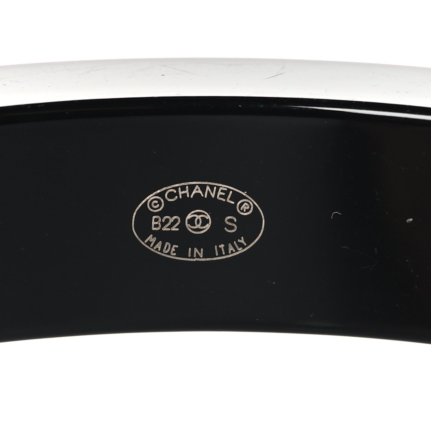 Resin Logo Bangle Bracelet Pink Black