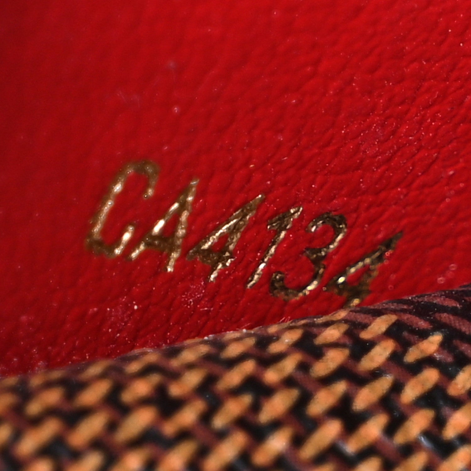 Damier Ebene Emilie Wallet Red