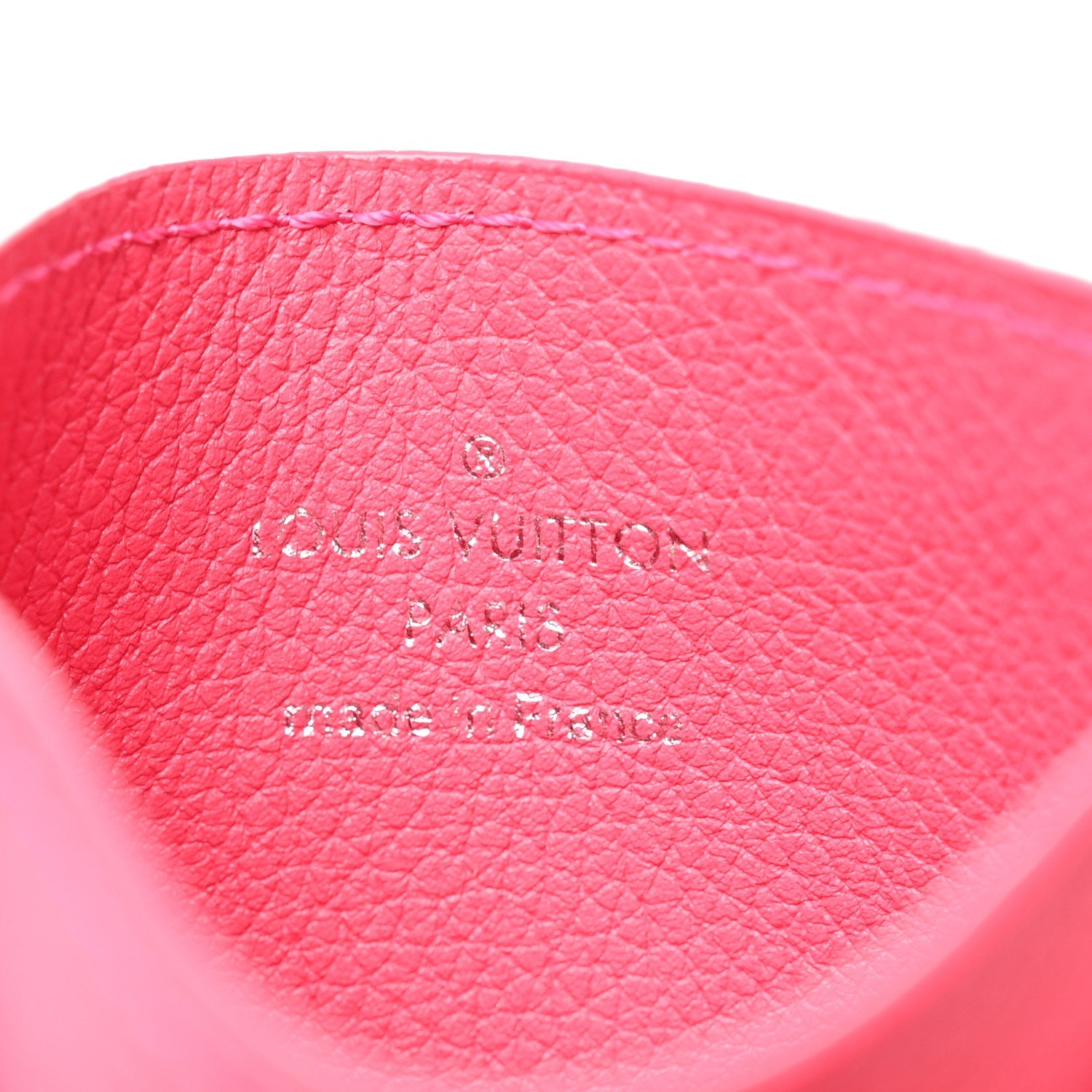 Calfskin Lockme Card Holder Hot Pink
