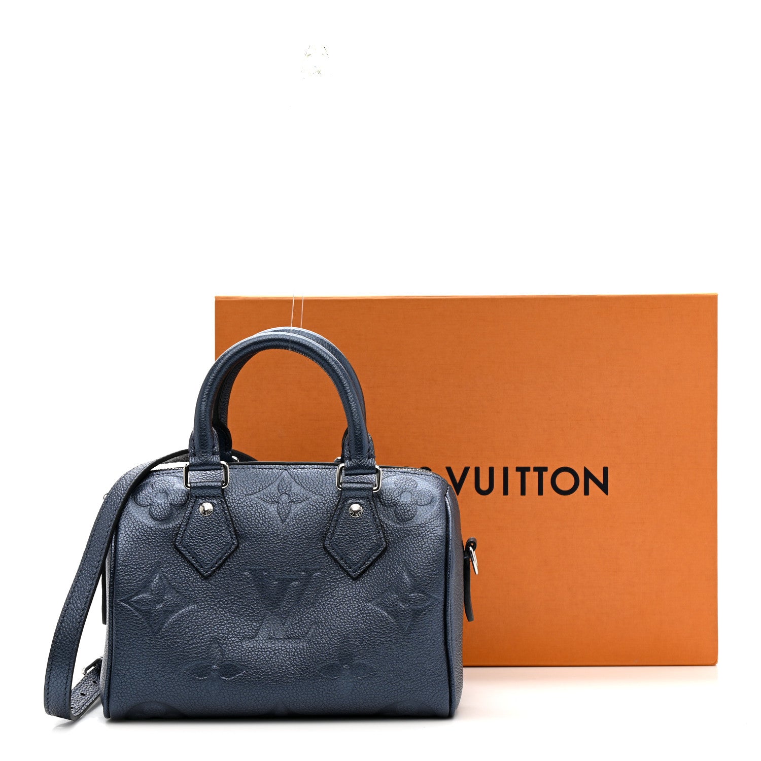 Metallic Empreinte Monogram Giant Speedy Bandouliere 20 Navy Nacre