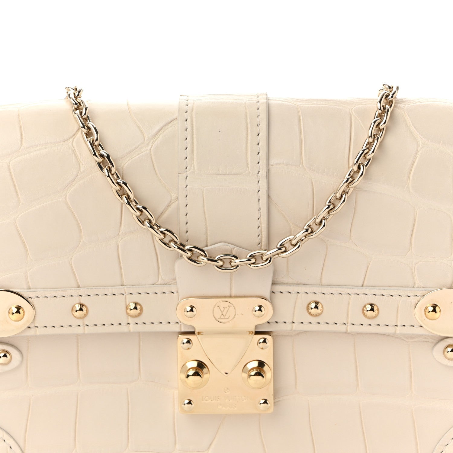 Alligator Trunk Chain Wallet Latte