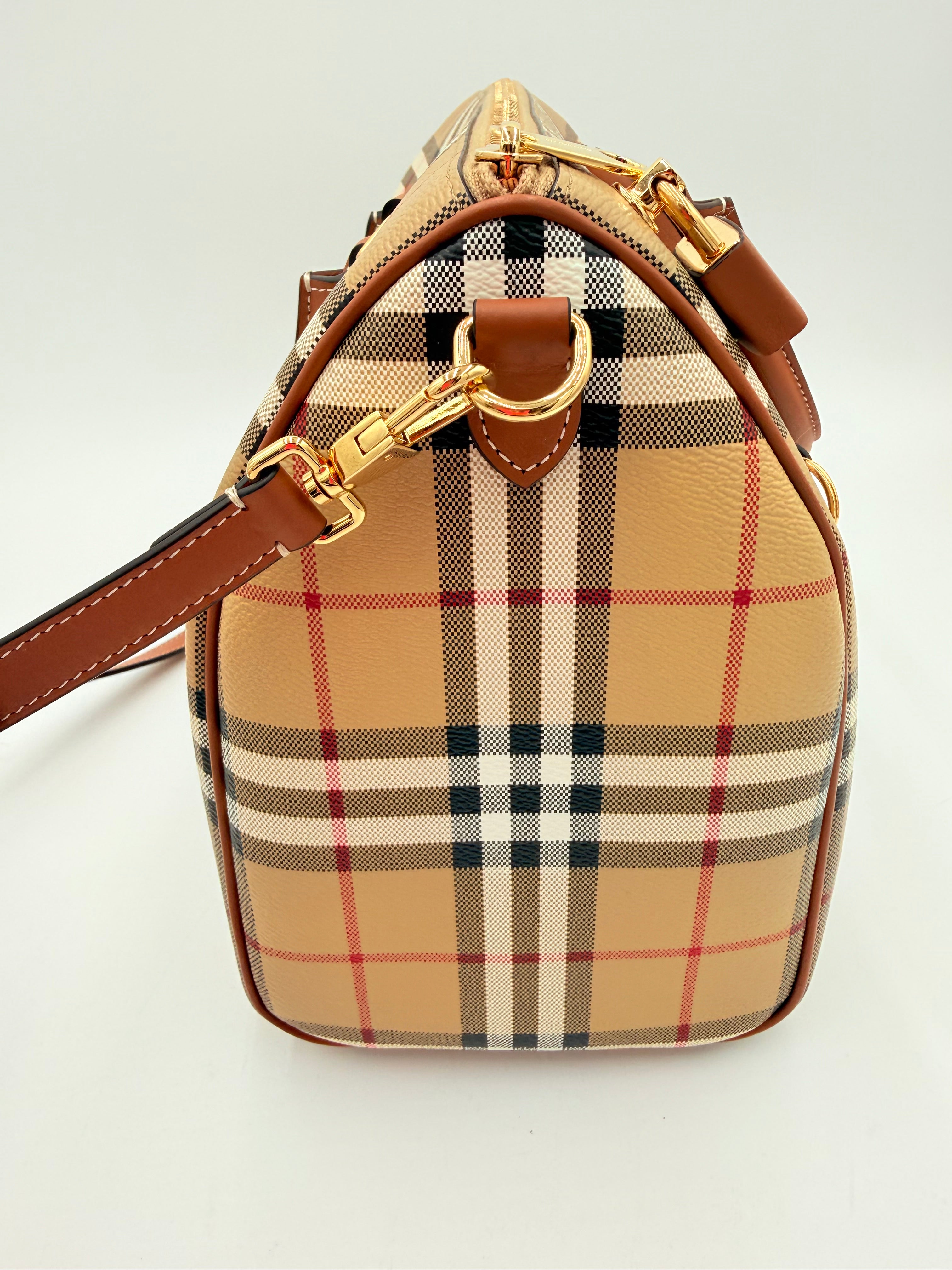 Handbag Luxury Designer By Burberry In Tan, Size:Medium