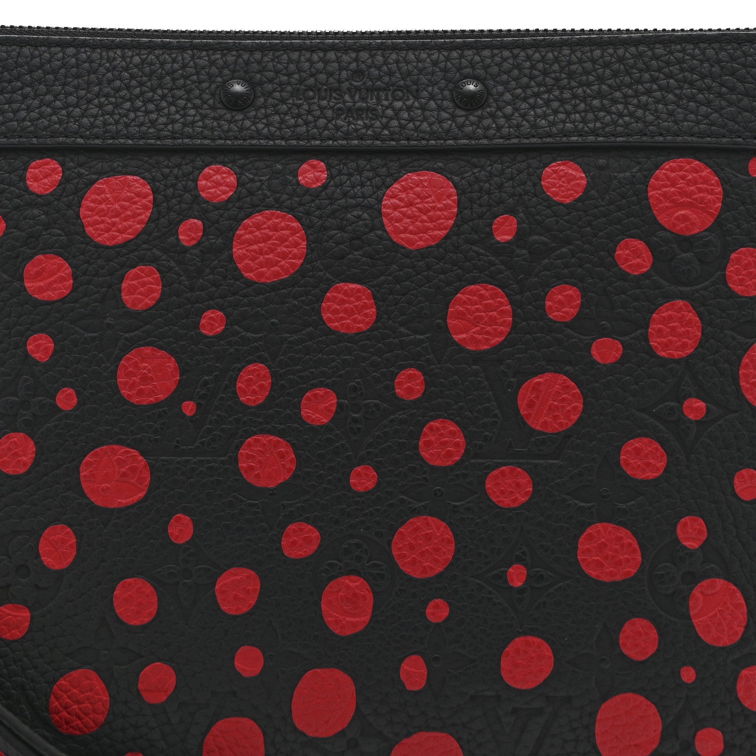 LV X YK Taurillon Monogram Pochette To-Go Black Red