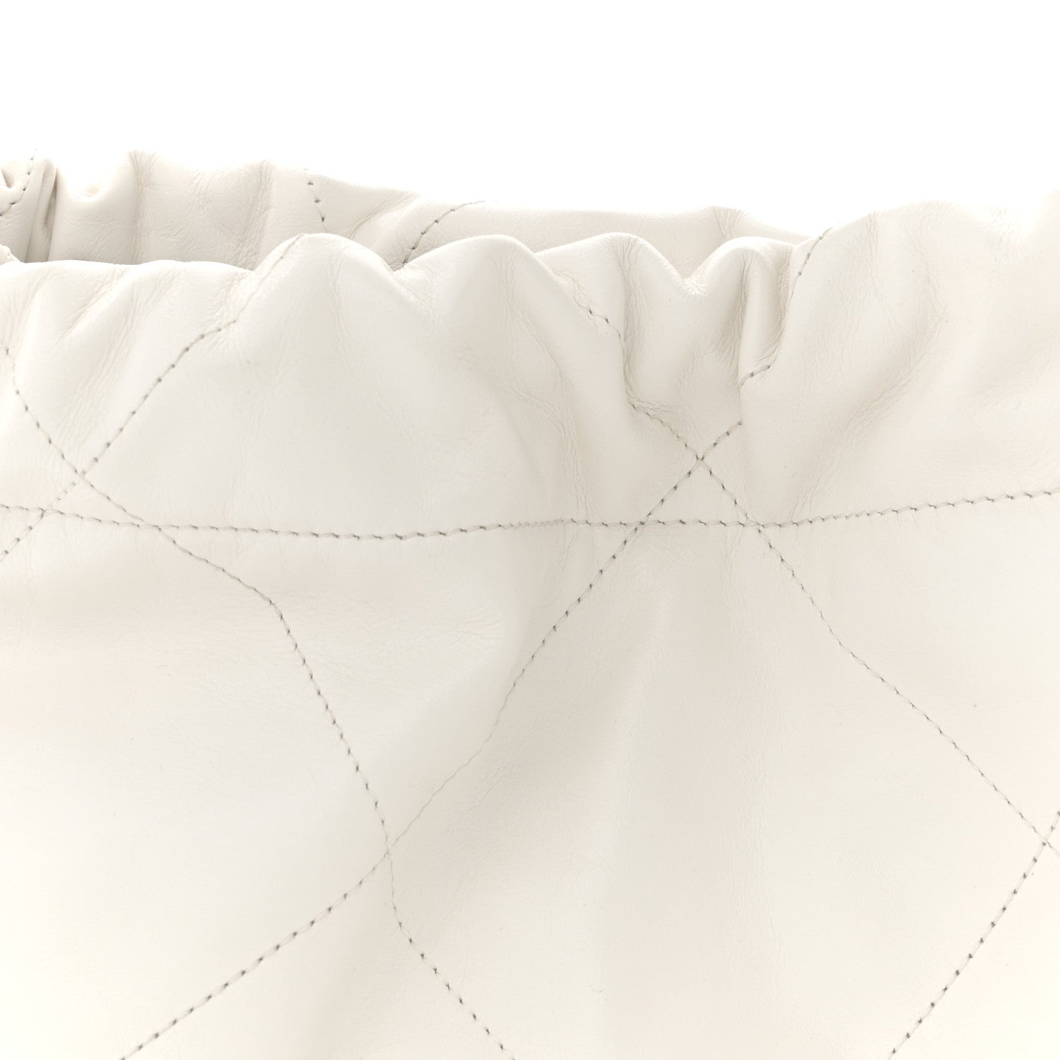 Shiny Calfskin Quilted Chanel 22 East West White