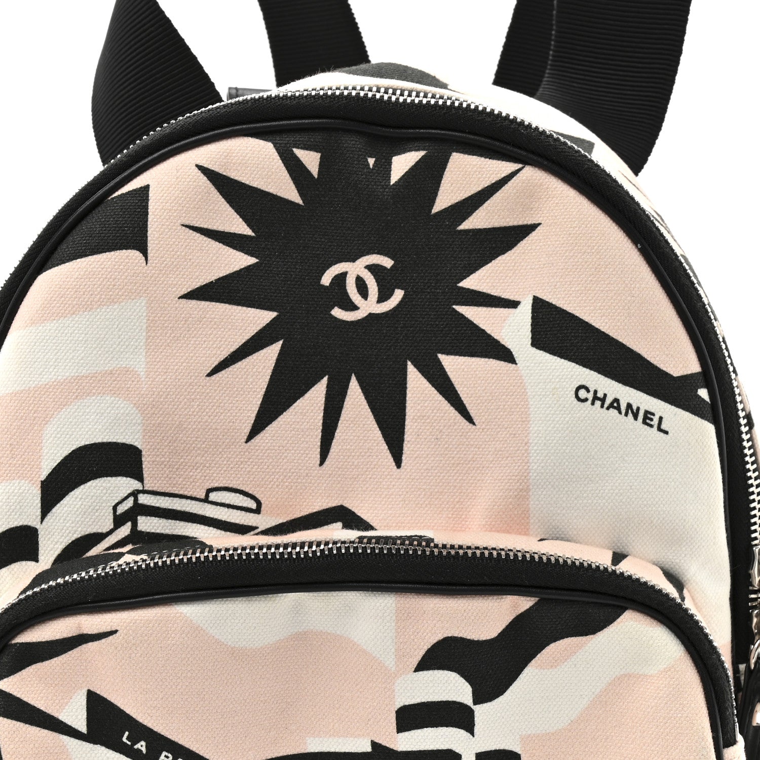Canvas Cruise La Pausa Print Backpack Pink White Black