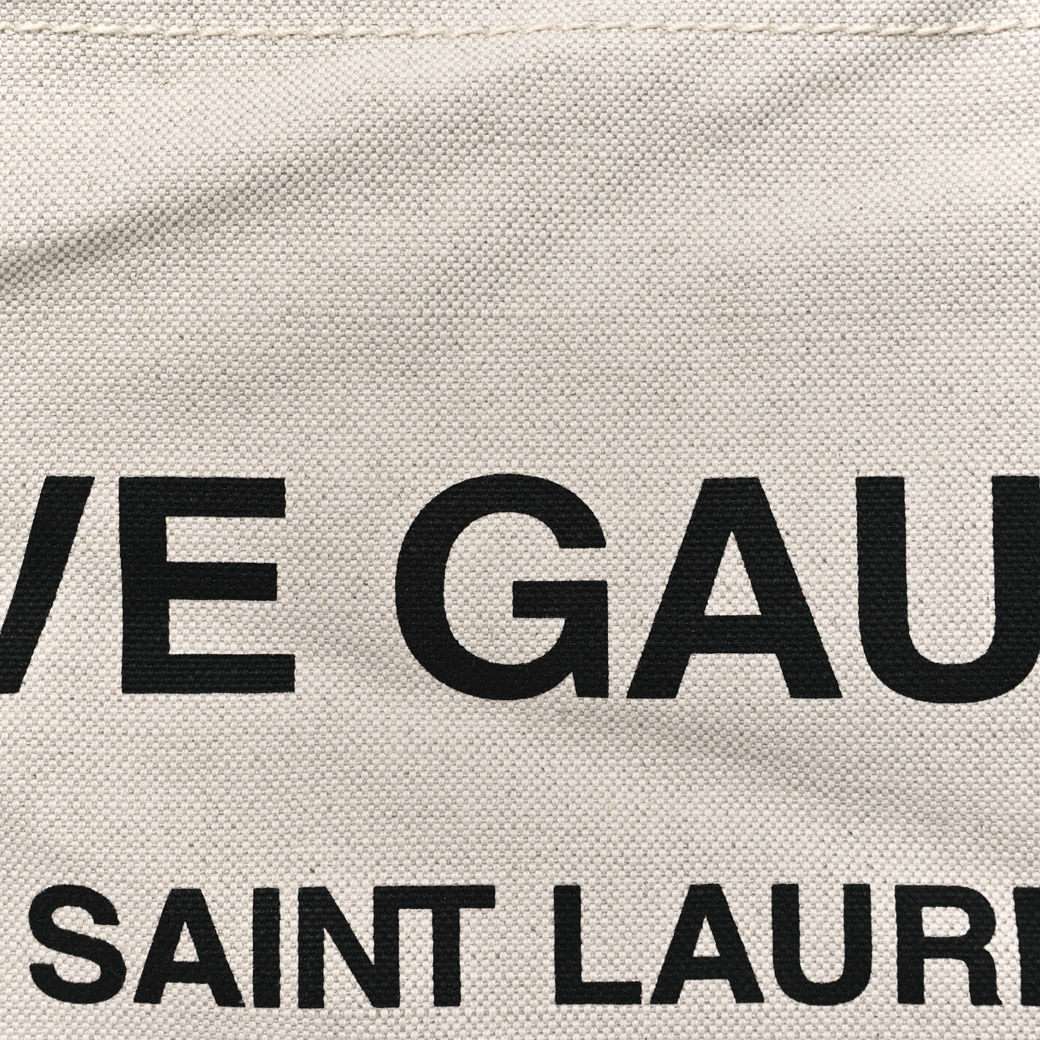 Linen Calfskin Rive Gauche Maxi Tote Grege et Noir