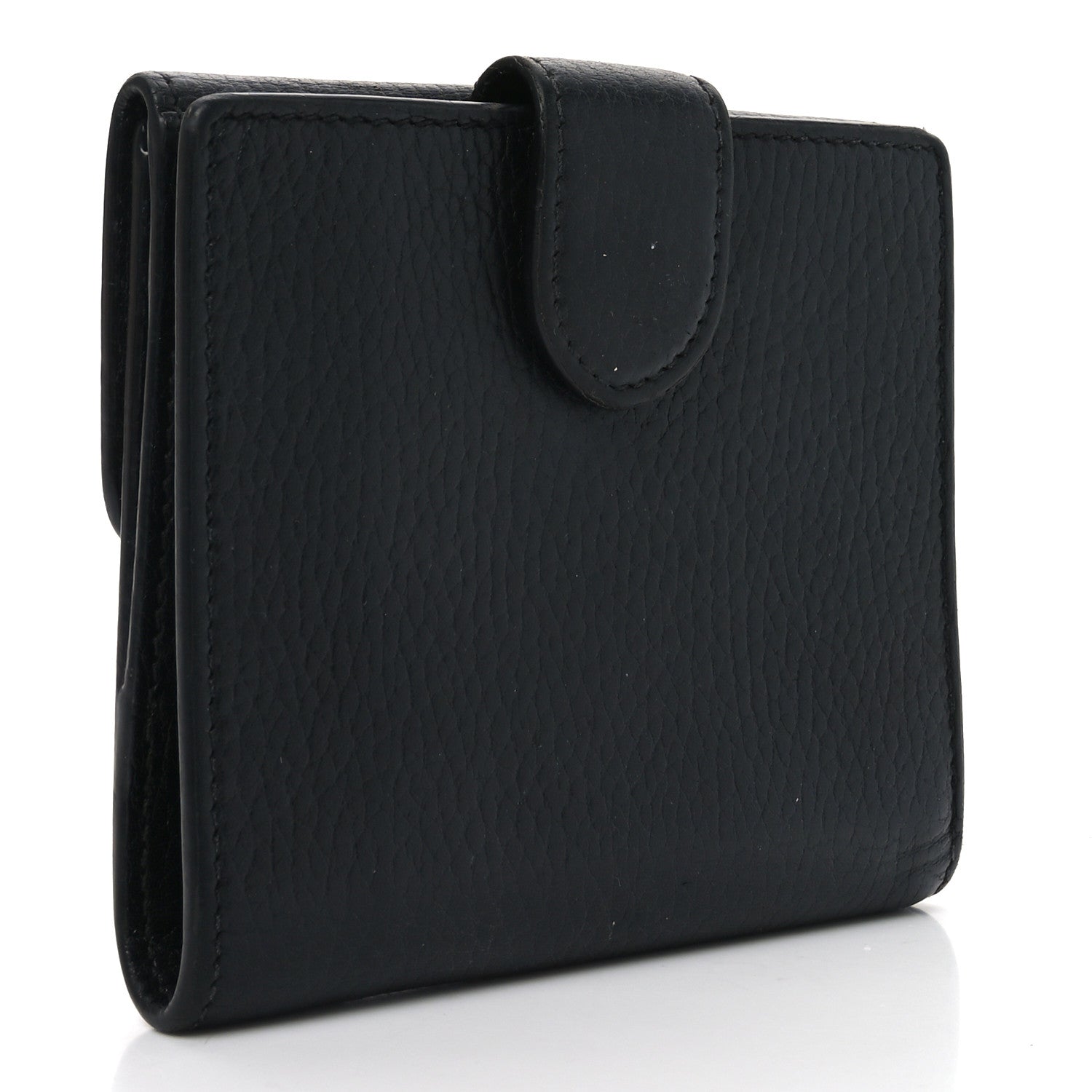 Dollar Calfskin Interlocking G French Wallet Black