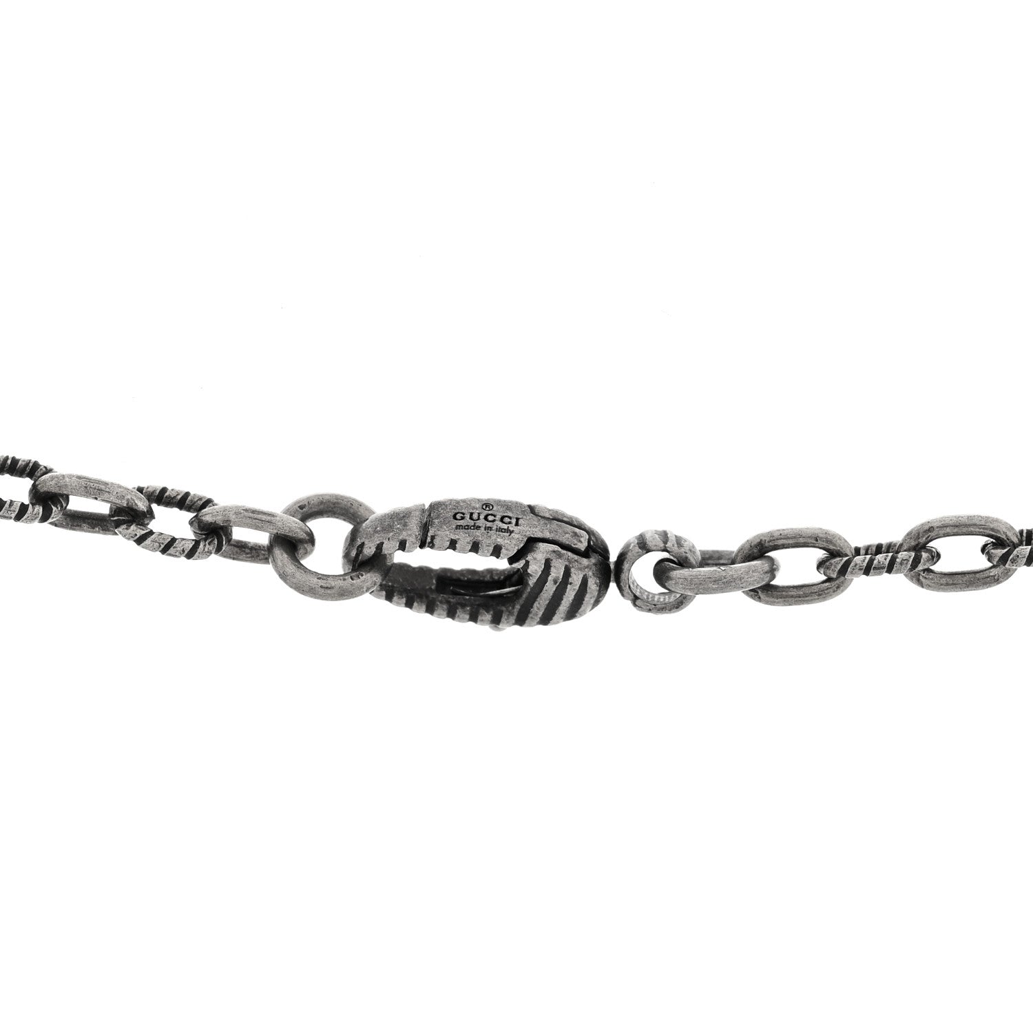 Sterling Silver Textured Interlocking G Pendant Necklace