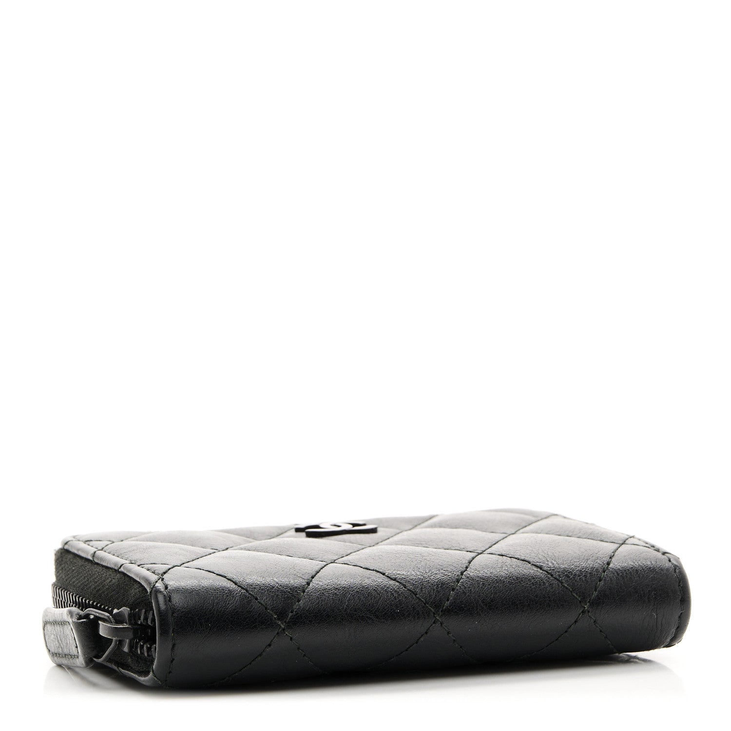 Lambskin Quilted Zip Coin Purse So Black