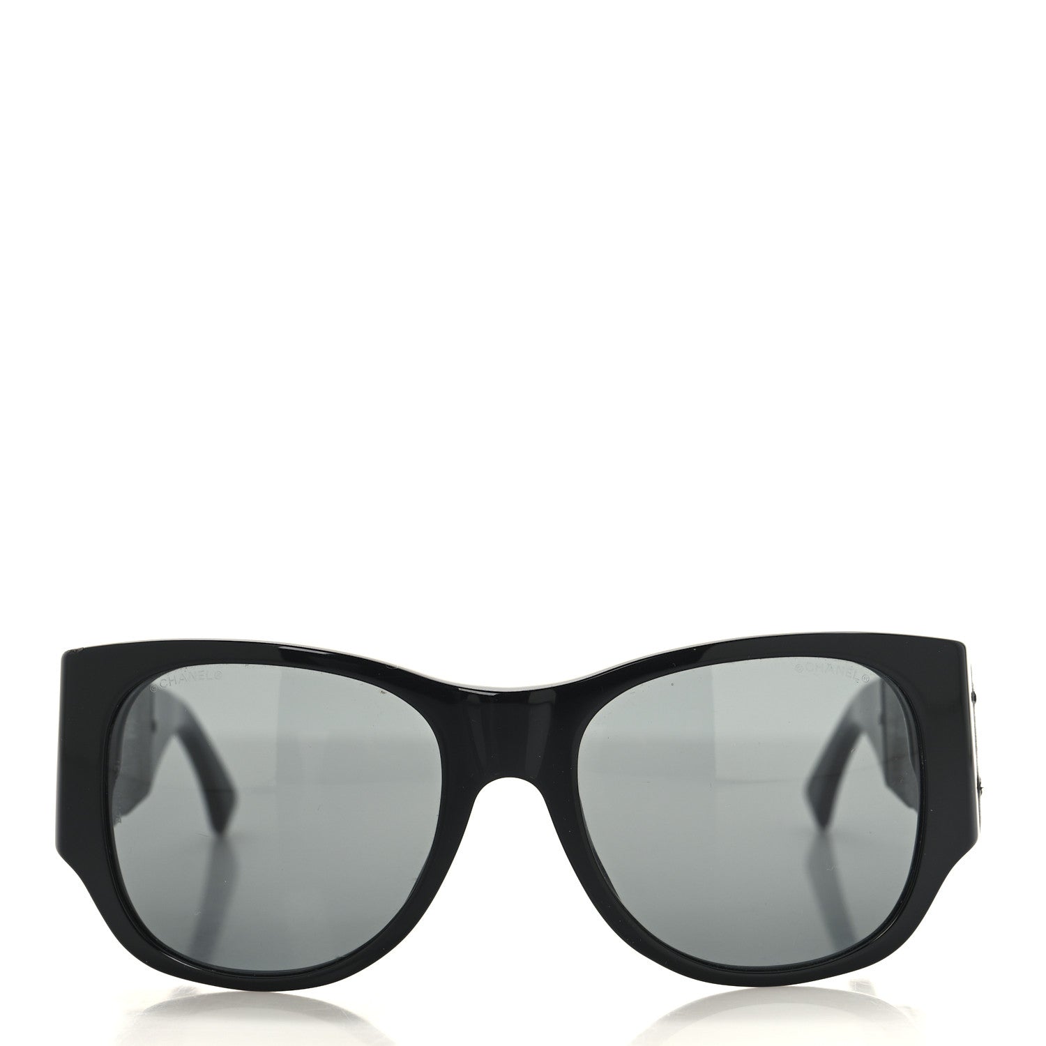 Lambskin Quilted CC Mirror Sunglasses 5202-Q Black