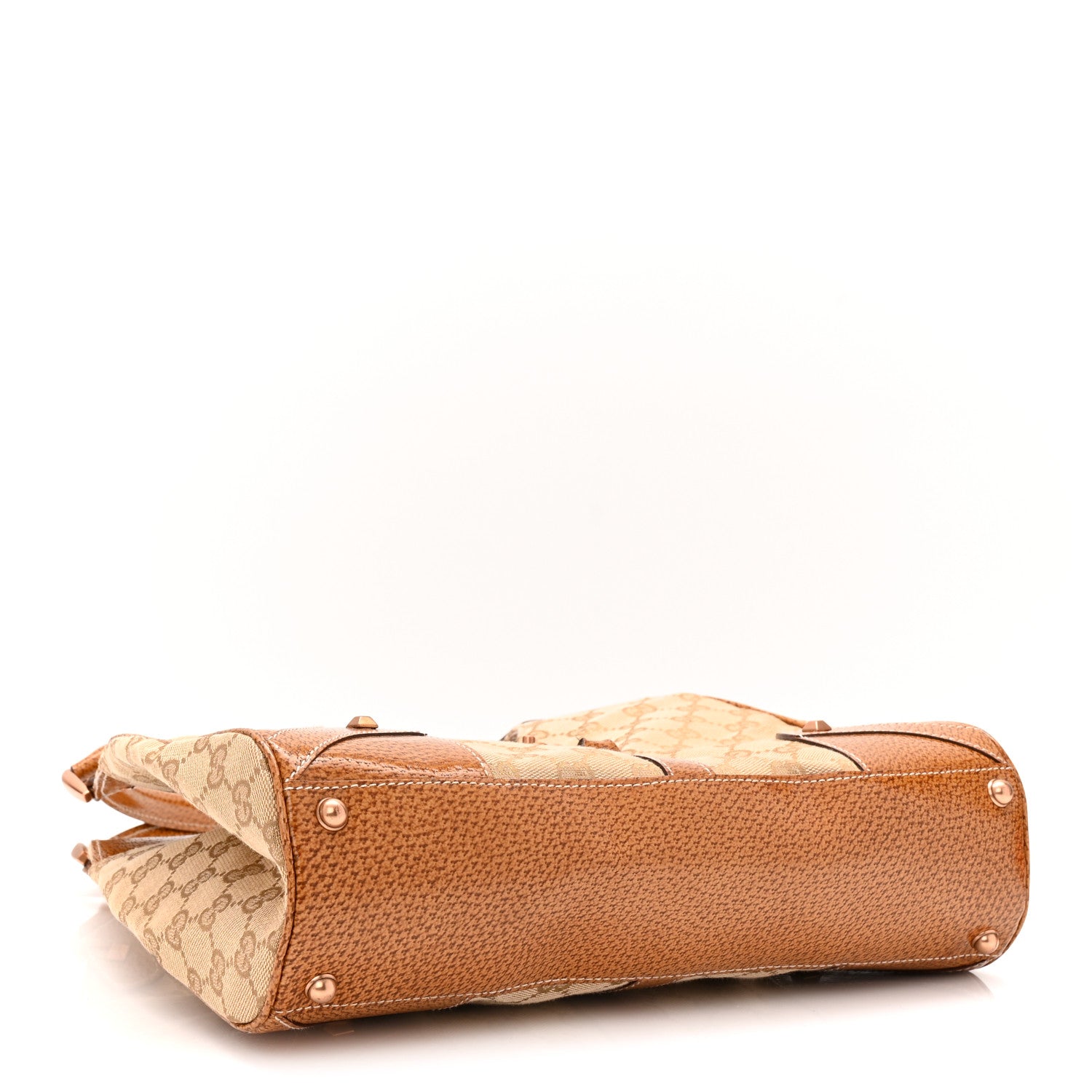 Monogram Calfskin Large Bardot Shoulder Bag Light Brown