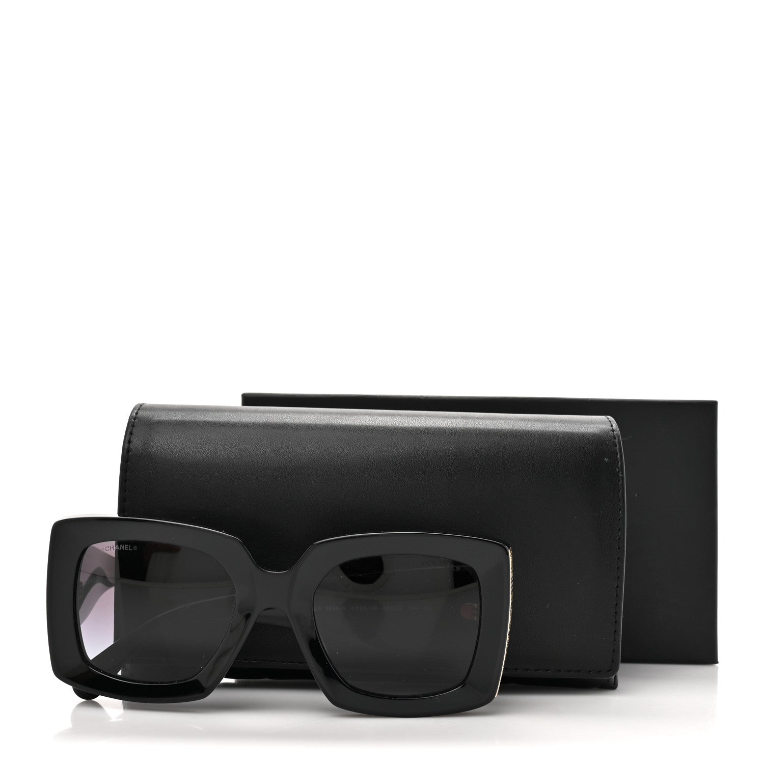 Acetate Rectangle Sunglasses 5435-A Black