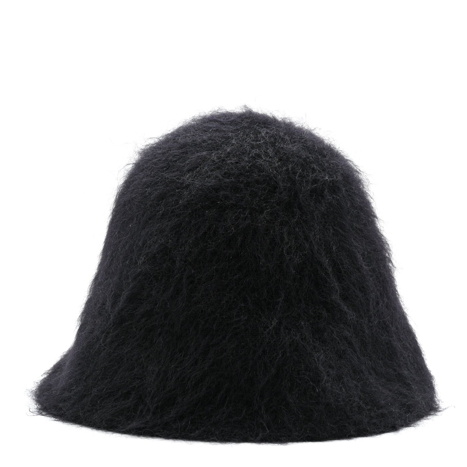 Mohair Wool LV Fluffy Hat Black