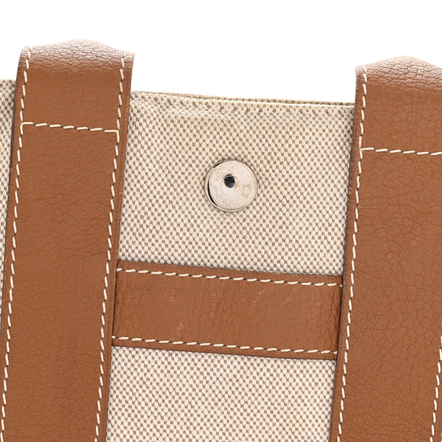 Toile Taurillon Clemence Sac Harnais Tote PM Beige Gold