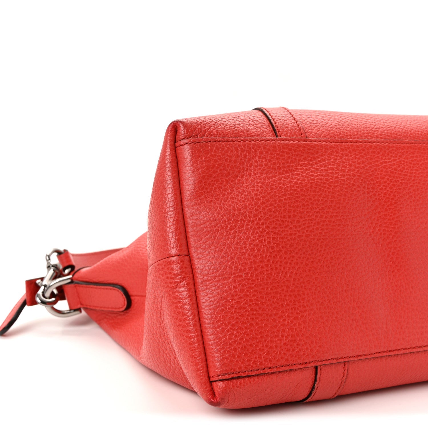 Pebbled Calfskin Medium GG Convertible Dome Satchel  Red
