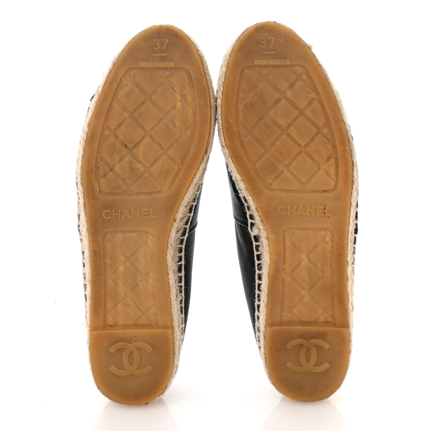Lambskin CC Espadrilles 37 Black