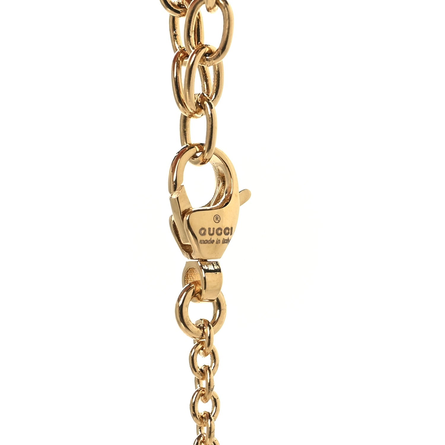 Crystal Script Necklace Gold