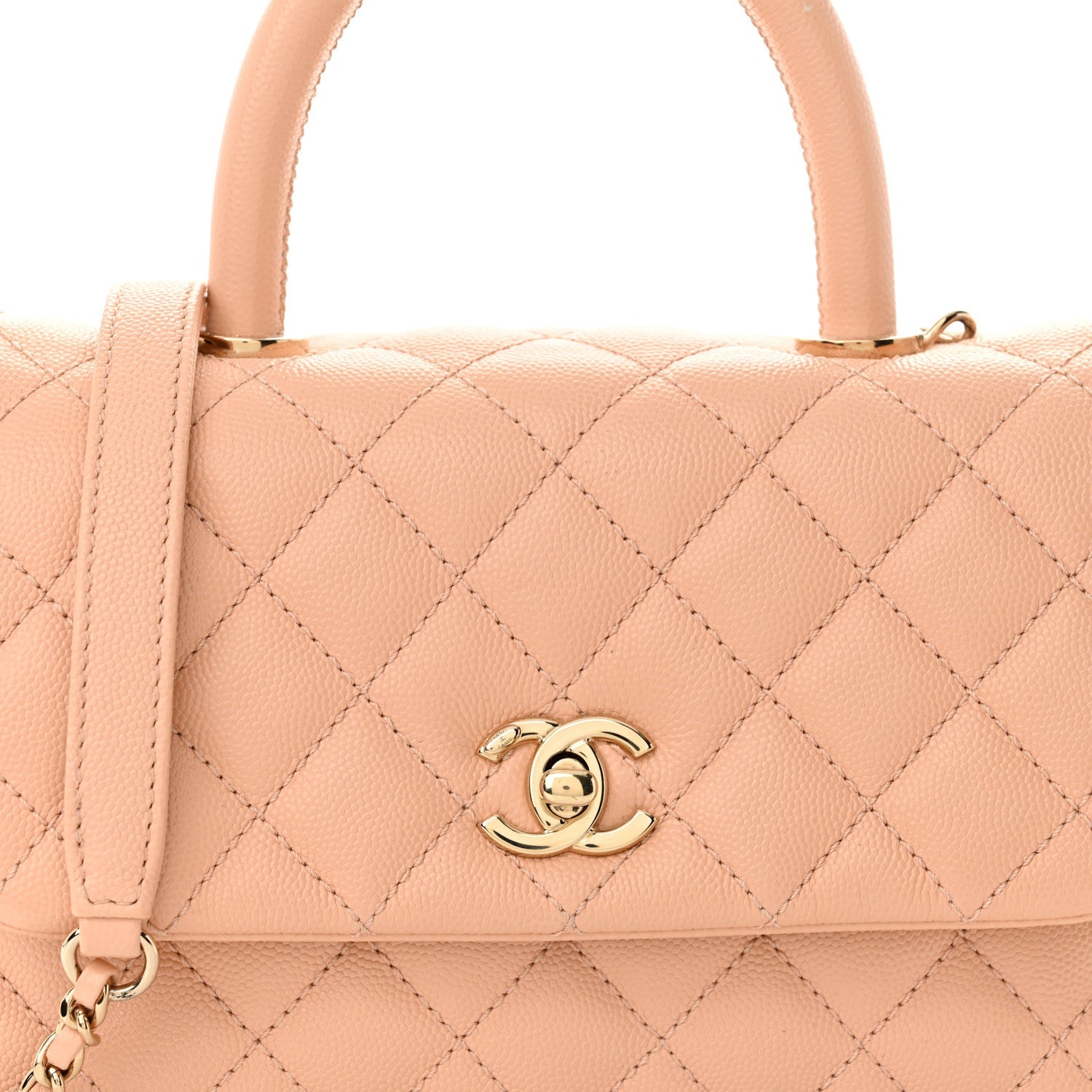 Caviar Quilted Mini Coco Handle Flap Light Pink