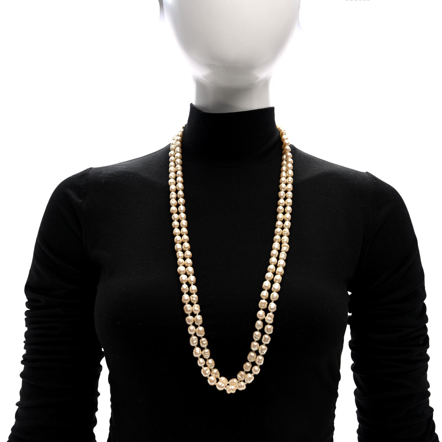 Pearl Long Necklace Gold