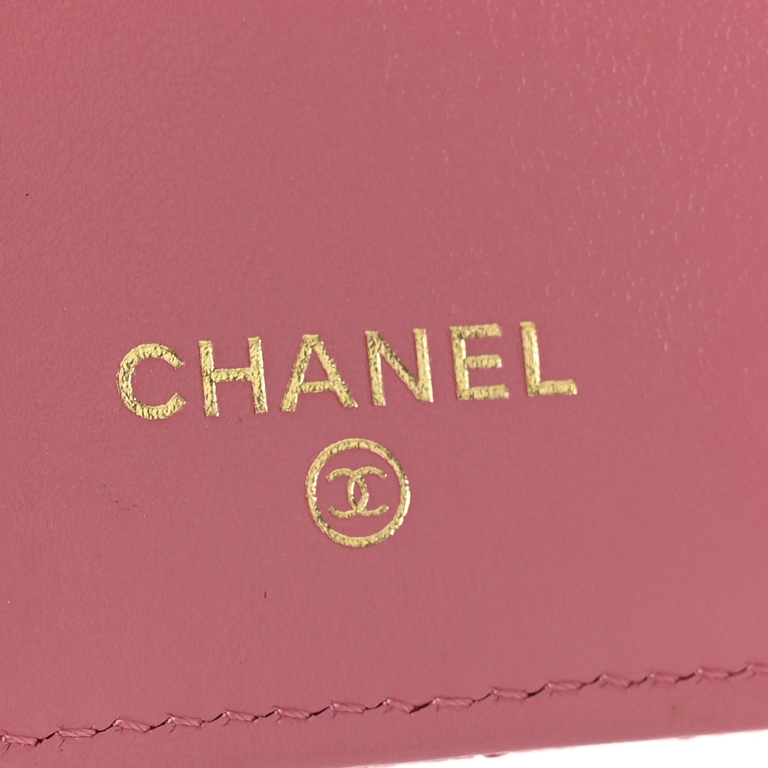Caviar Quilted Textured CC Small Tri-Fold Flap Wallet Pink