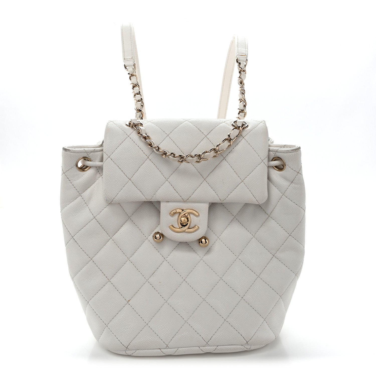 Caviar Quilted Mini Urban Spirit Backpack White