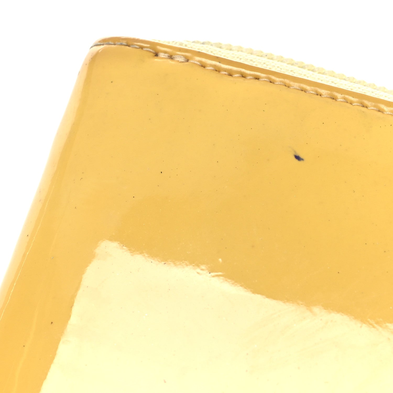Patent Large Gusset CC Zip Wallet Yellow