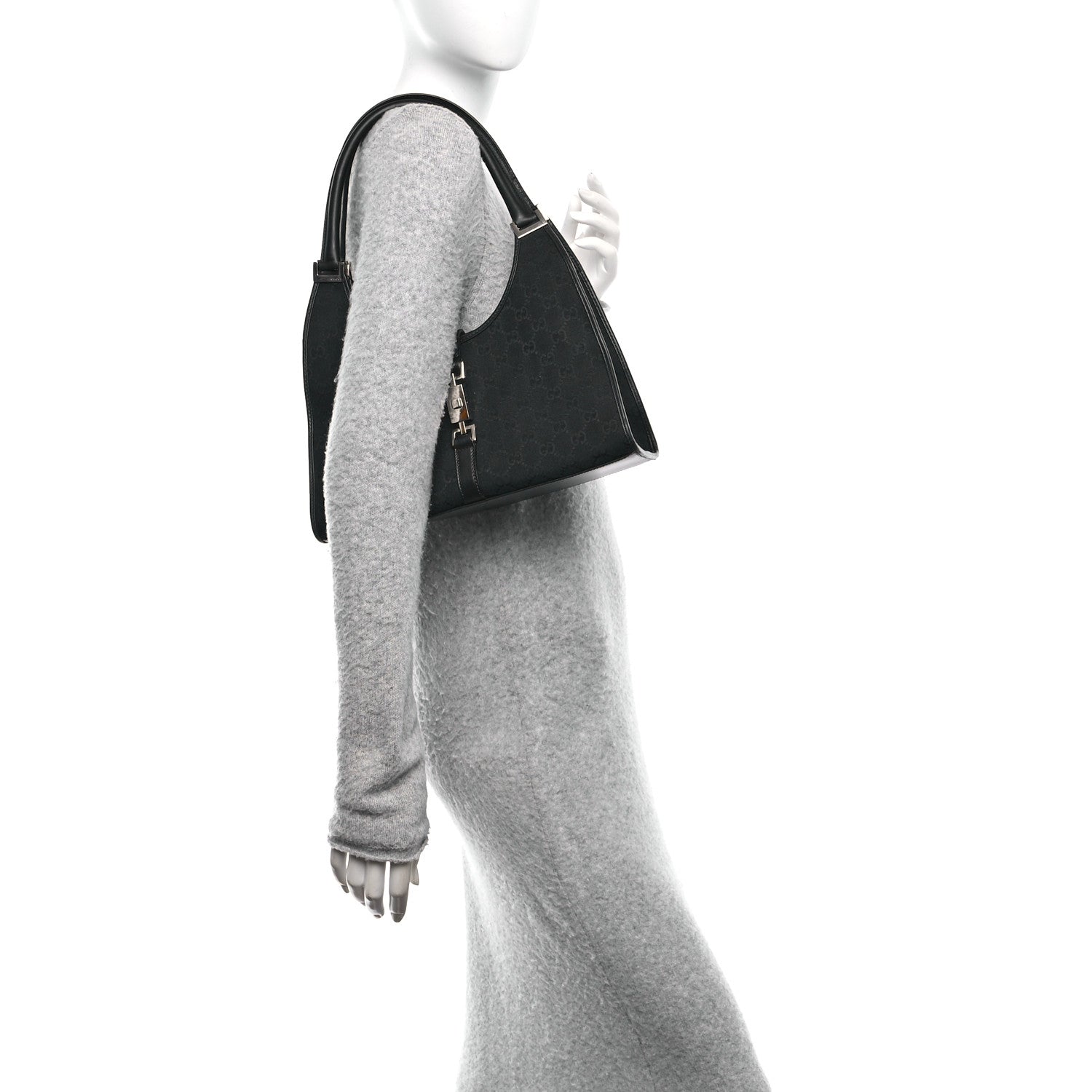 Monogram Bardot Shoulder Bag Black
