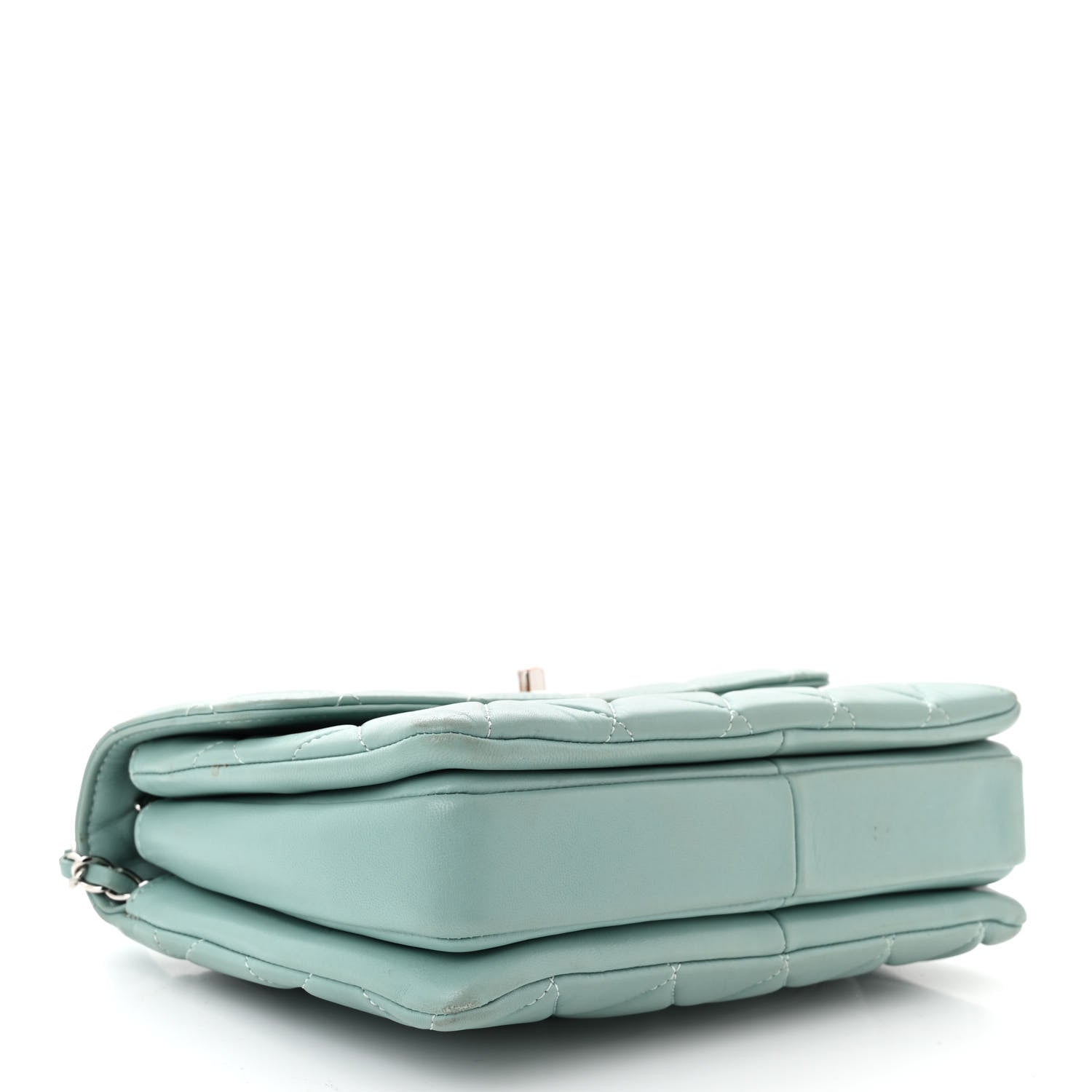 Lambskin Quilted Small Trendy CC Flap Dual Handle Bag Light Blue