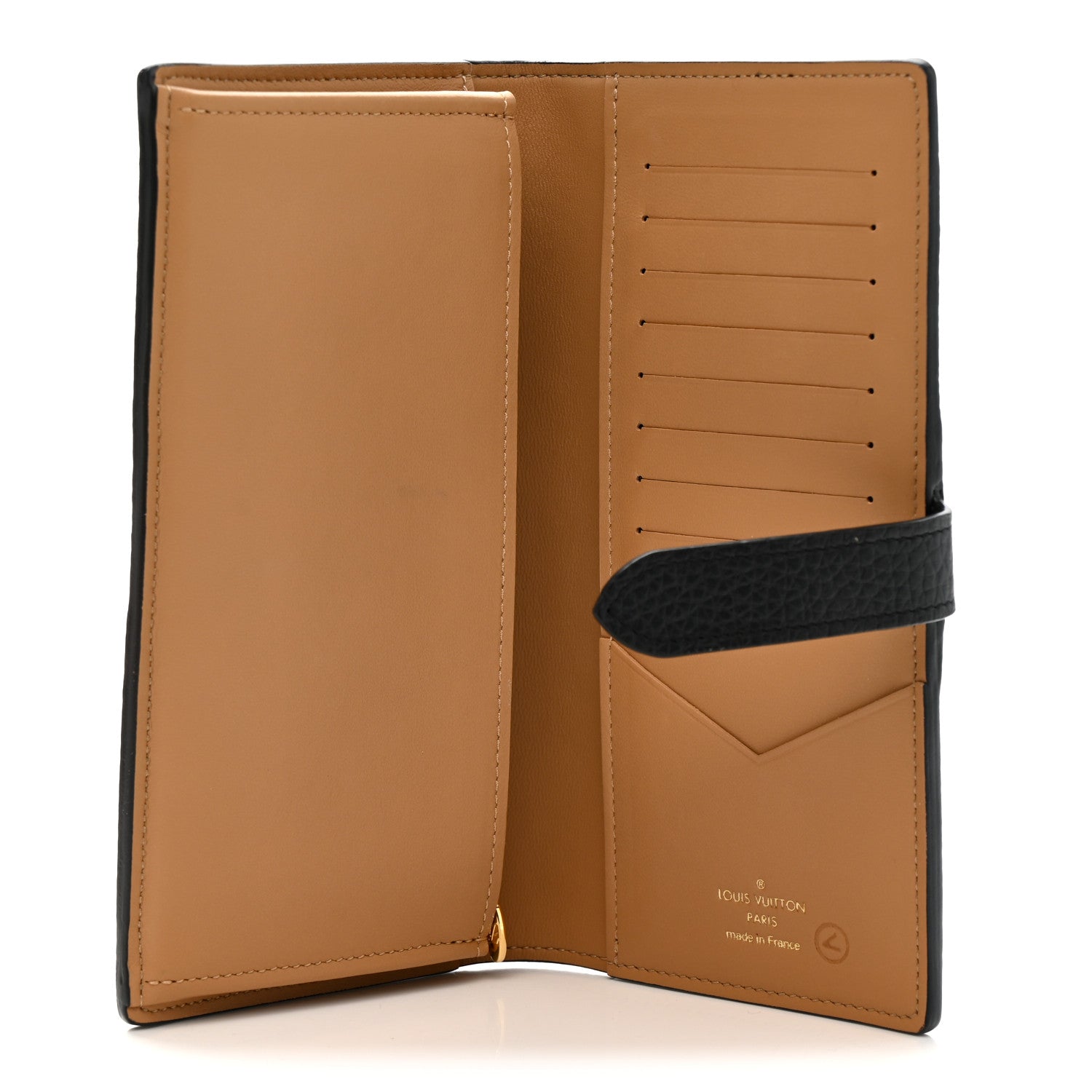 Taurillon LV Vertical Capucines Wallet Black Arizona