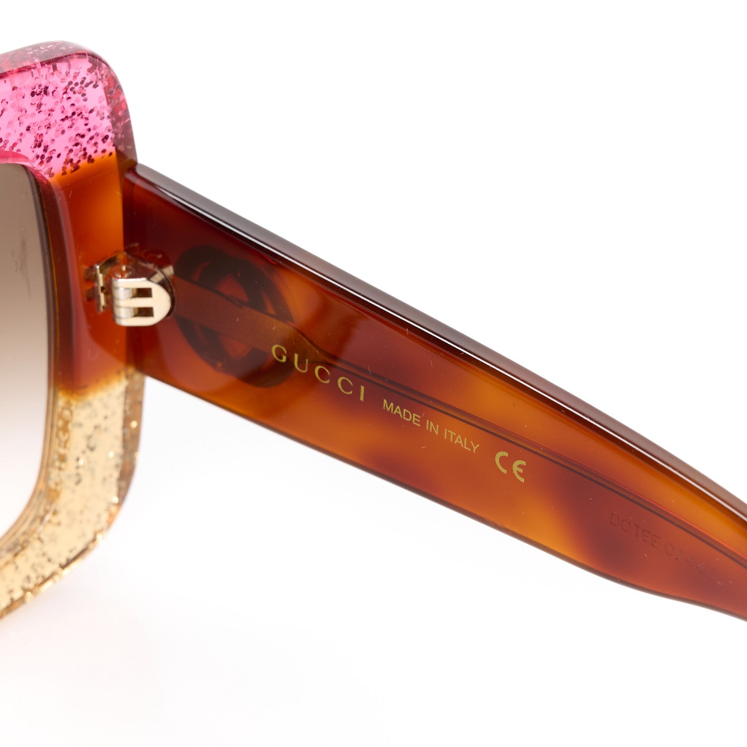 Square Frame GG0083S Sunglasses Glitter Pink Multi