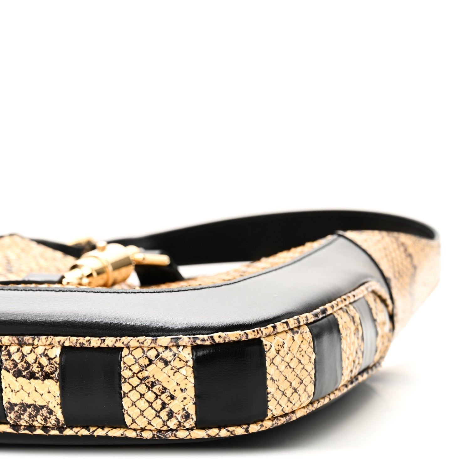 Snakeskin Calfskin Small Jackie 1961 Hobo Beige Black