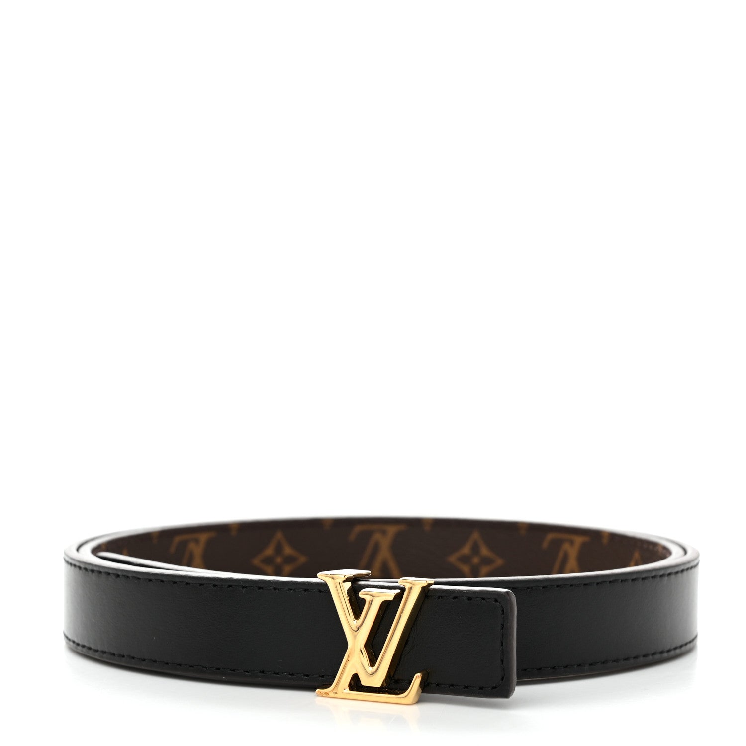 Calfskin Monogram 20mm LV Iconic Reversible Belt 75 30 Black