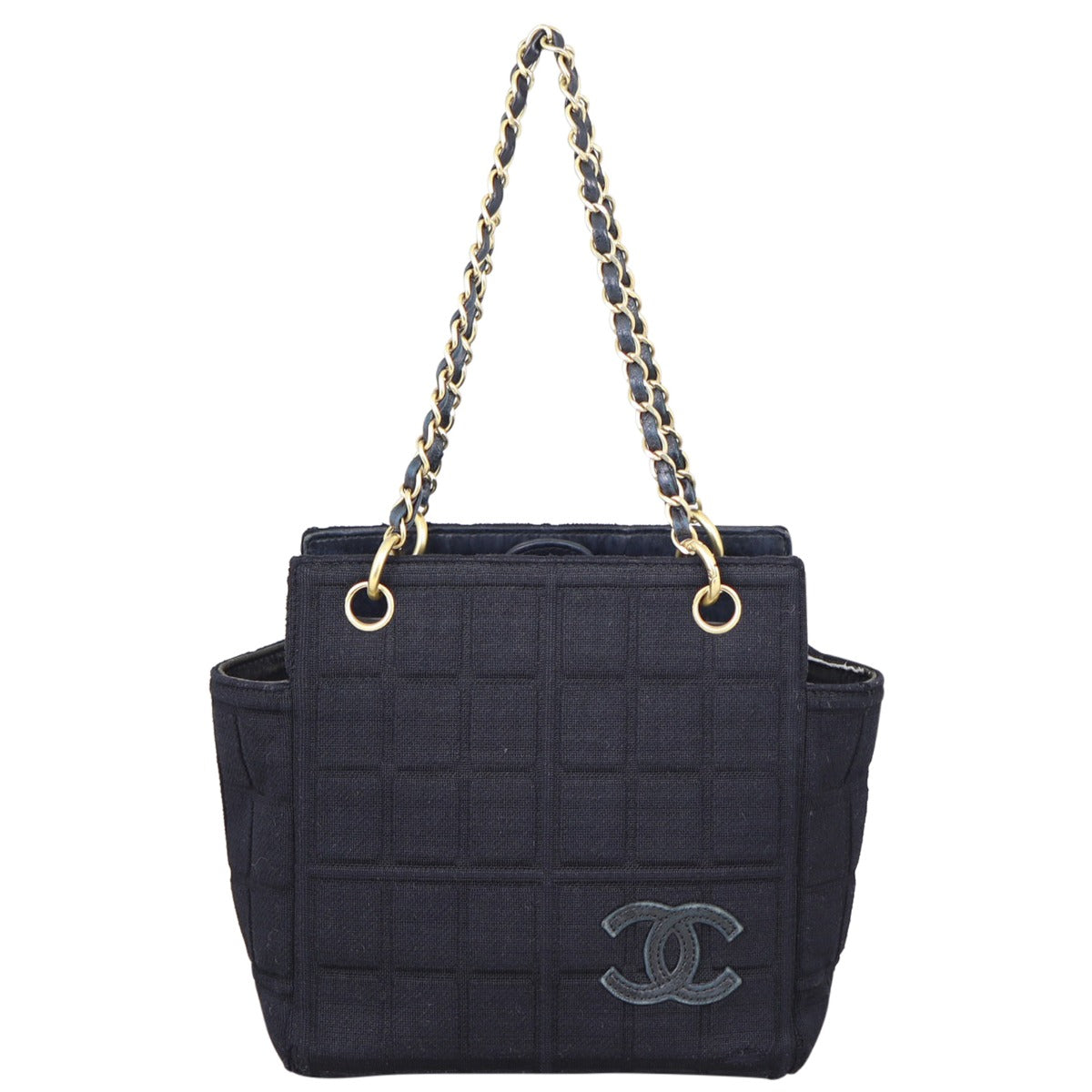 Chanel CC Knit Chocolate Bar Chain Shoulder Bag