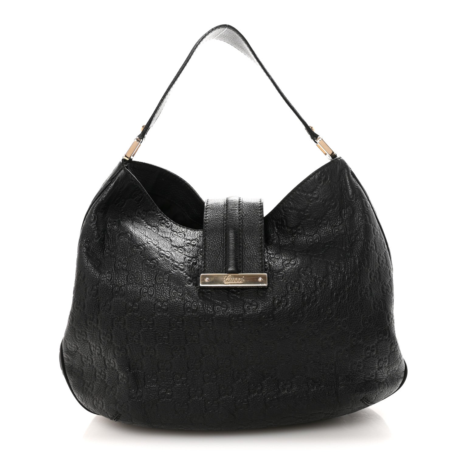 Guccissima Large New Ladies Web Hobo  Black