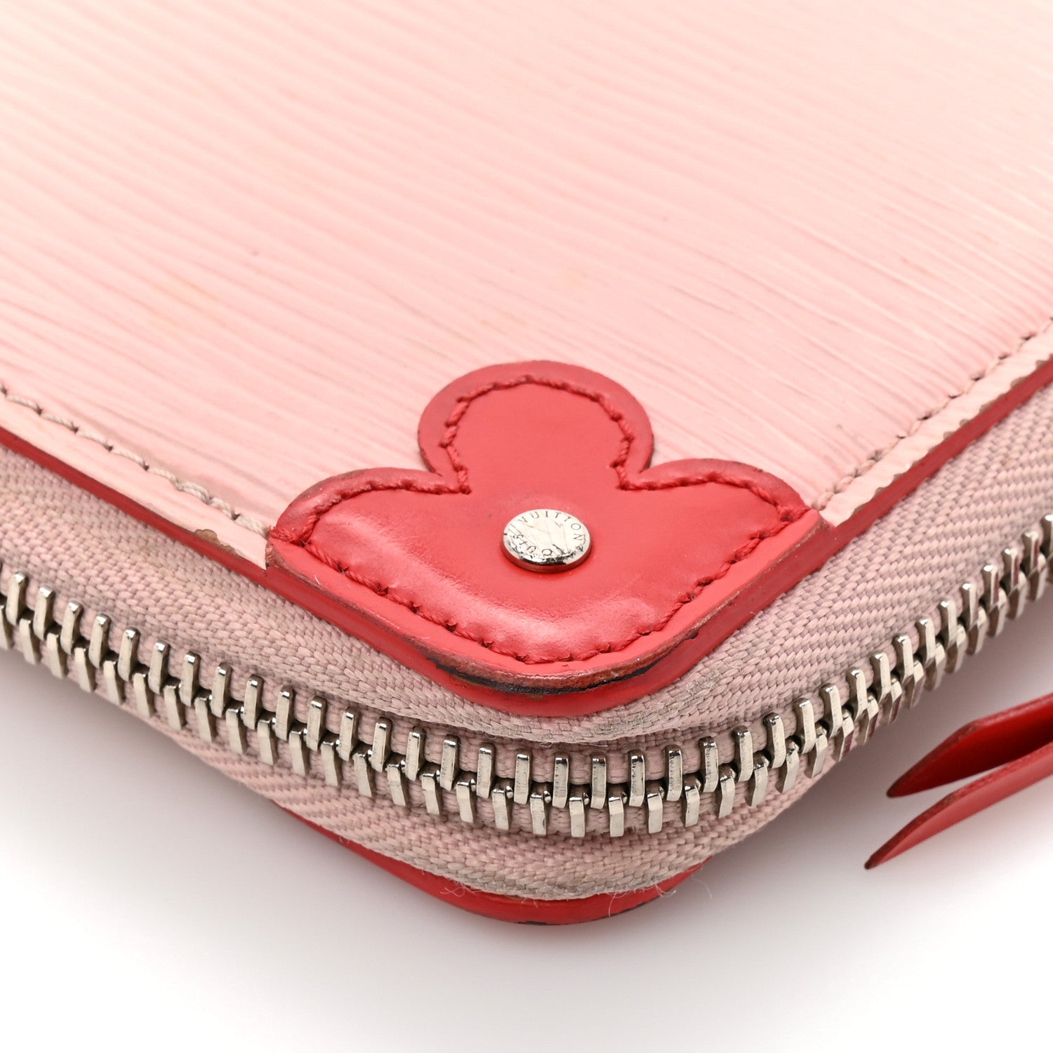 Epi Blooming Corners Clemence Wallet Rose Ballerine Coquelicot