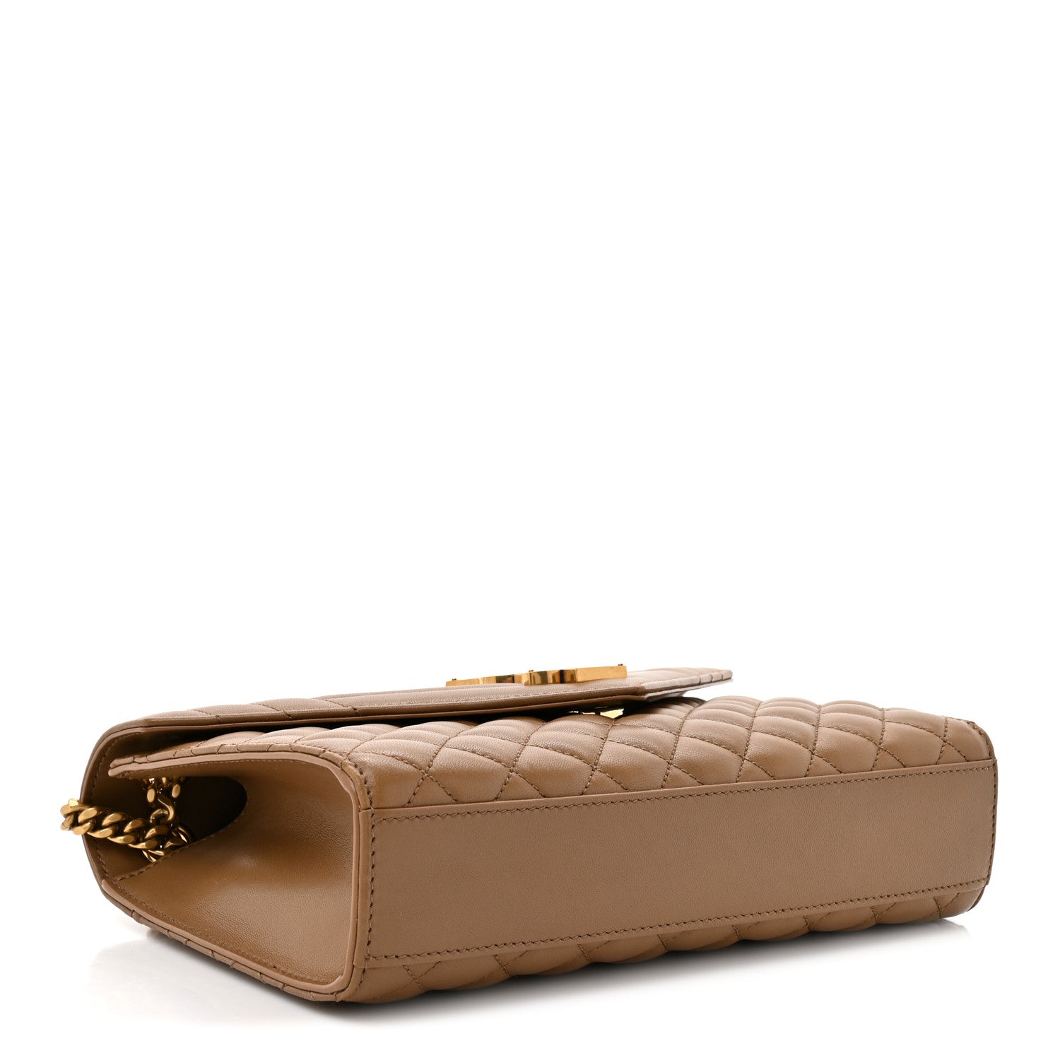 Lambskin Mixed Matelasse Triquilt Medium Monogram Satchel Dark Cork