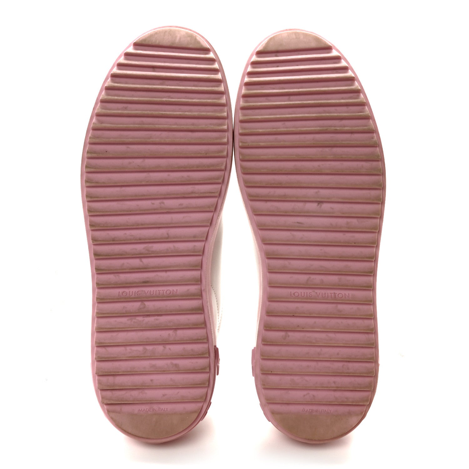 Calfskin LV Timeout Sneaker 40 White Rose Clair