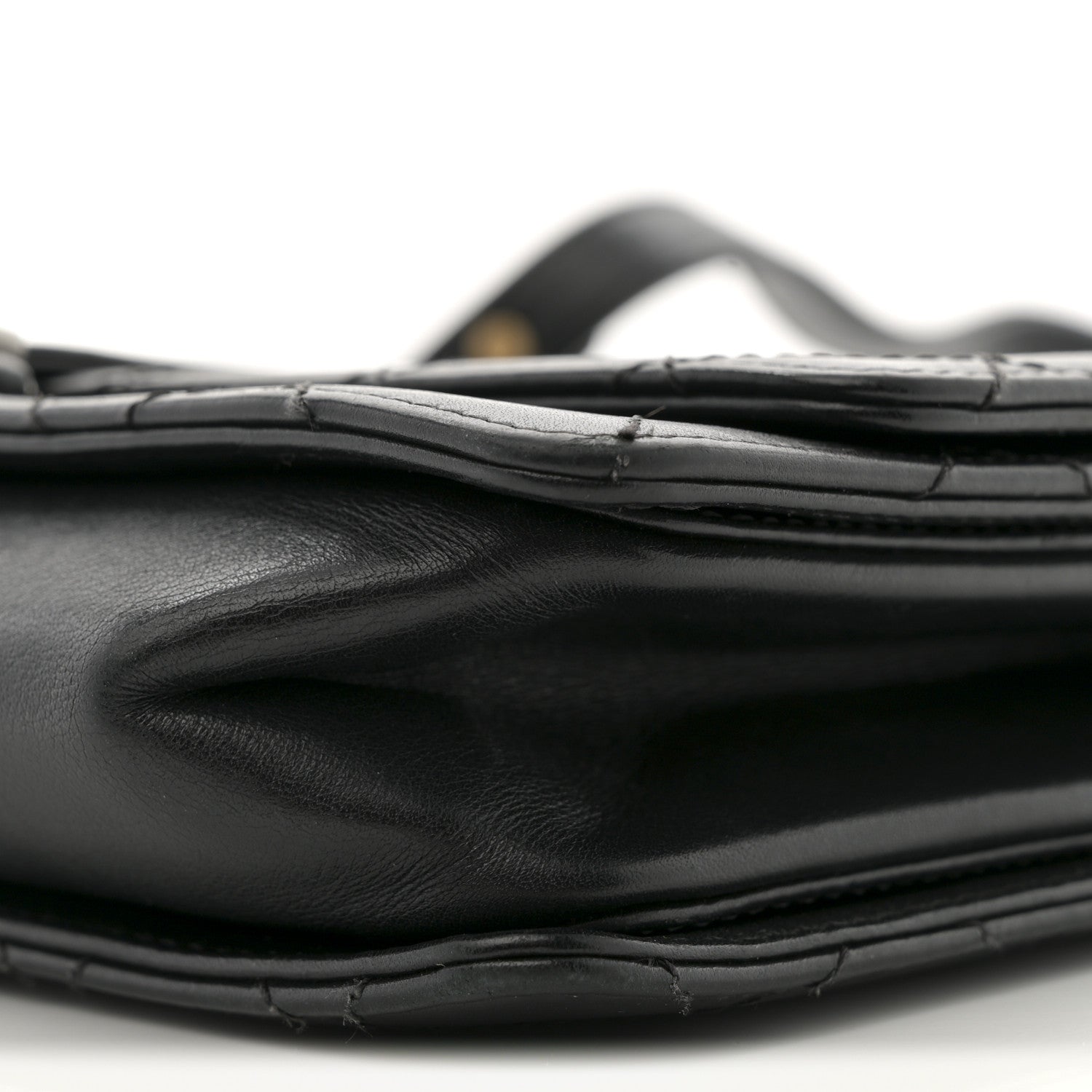 Calfskin Stitched Multi Chain Flap Bag Black