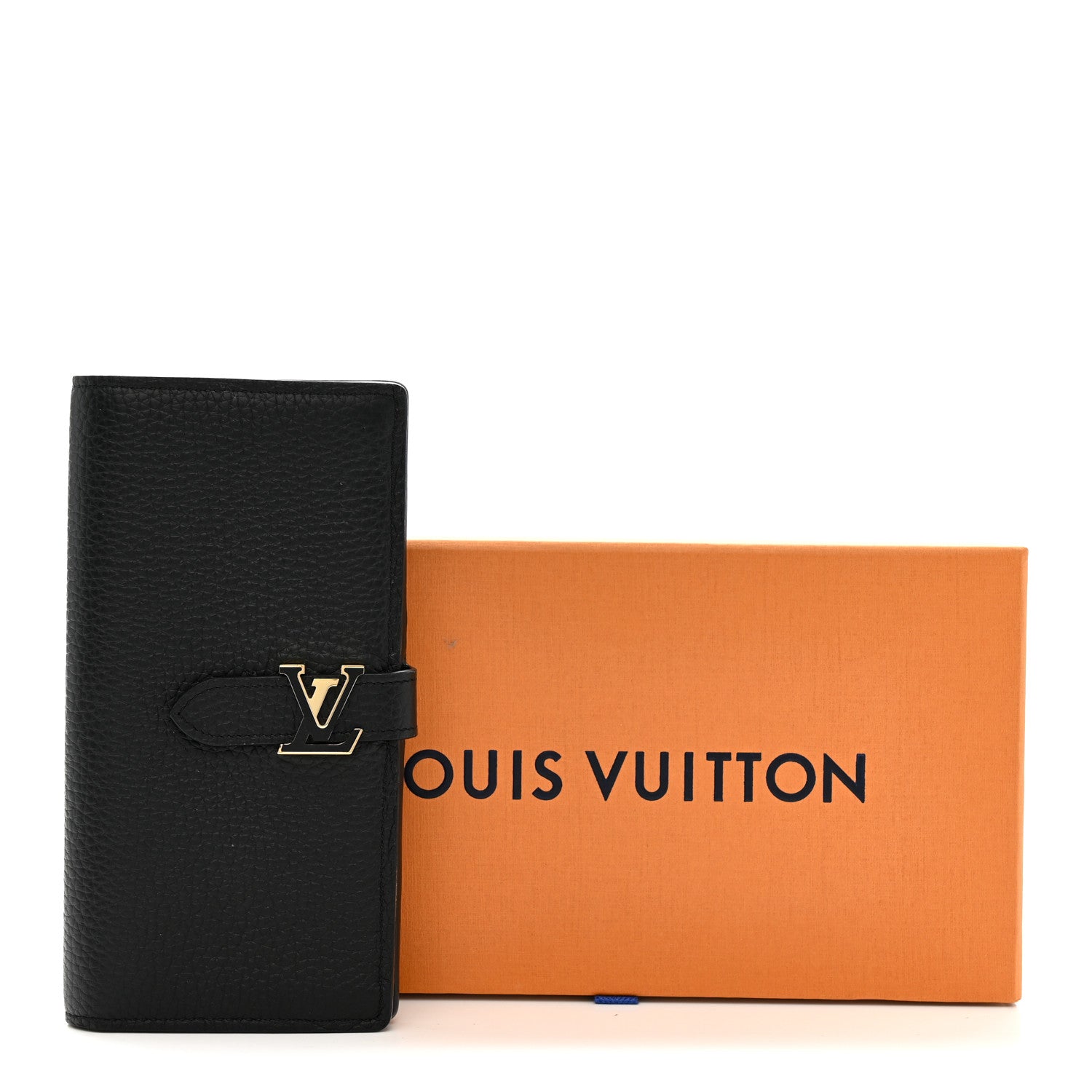 Taurillon LV Vertical Capucines Wallet Black Arizona