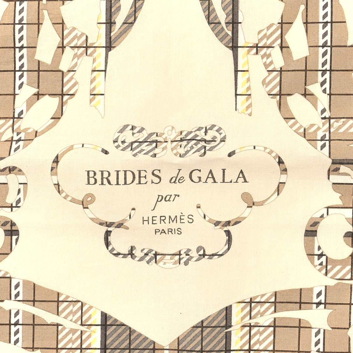 Cotton Brides De Gala Tartan Handkerchief Beige Ecru
