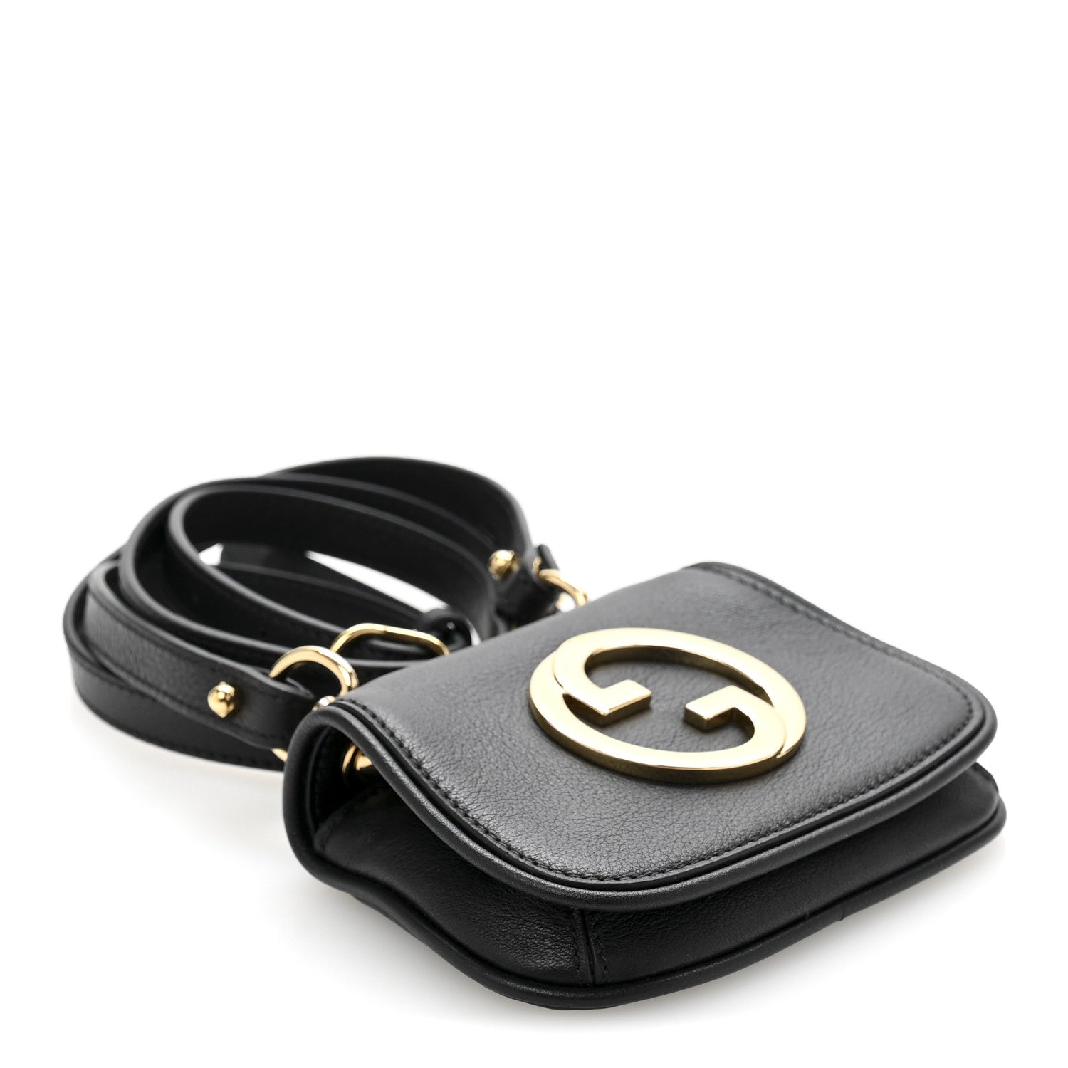 Roxy Calfskin Blondie Card Case Wallet with Strap Black