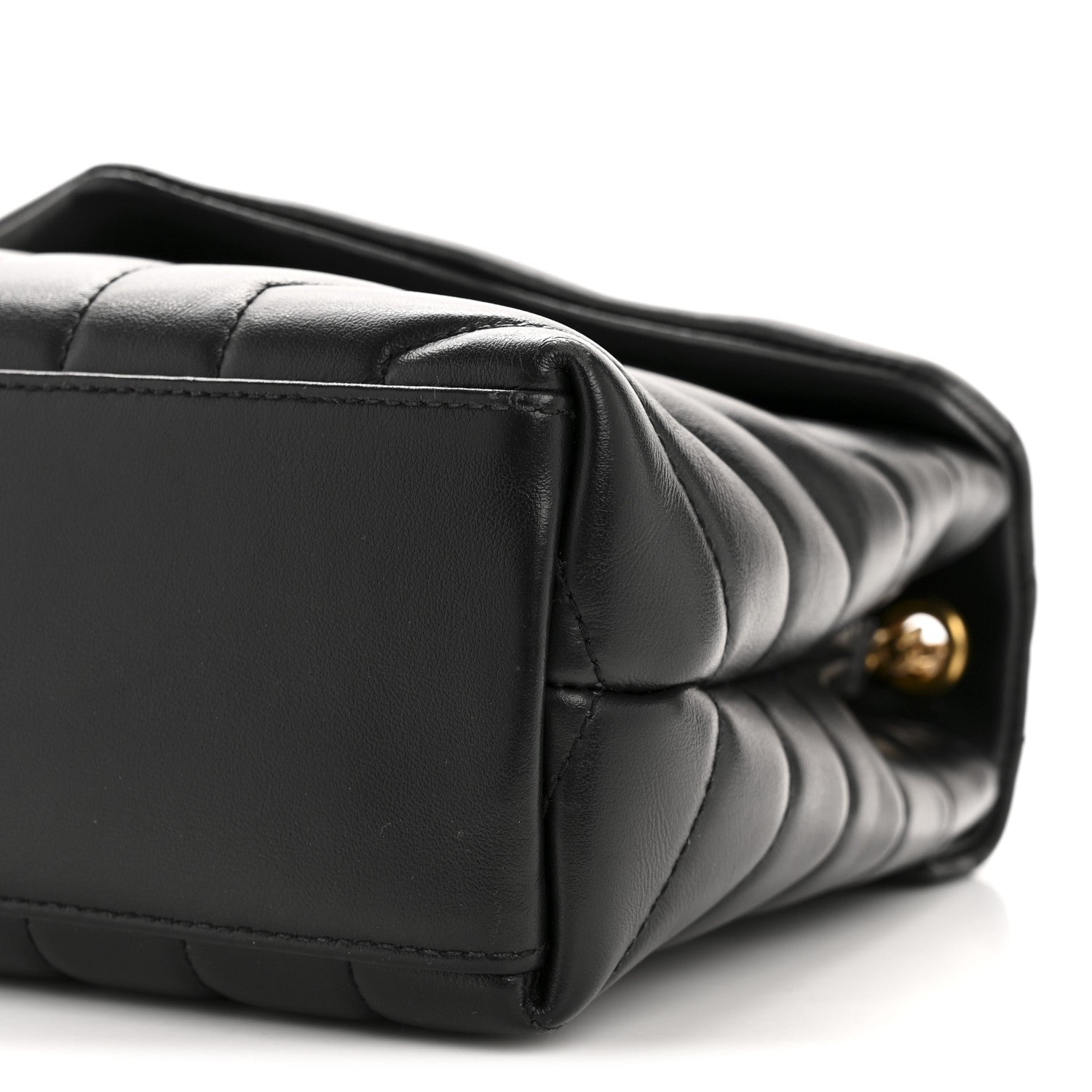 Calfskin Y Quilted Monogram Small Loulou Chain Satchel Black