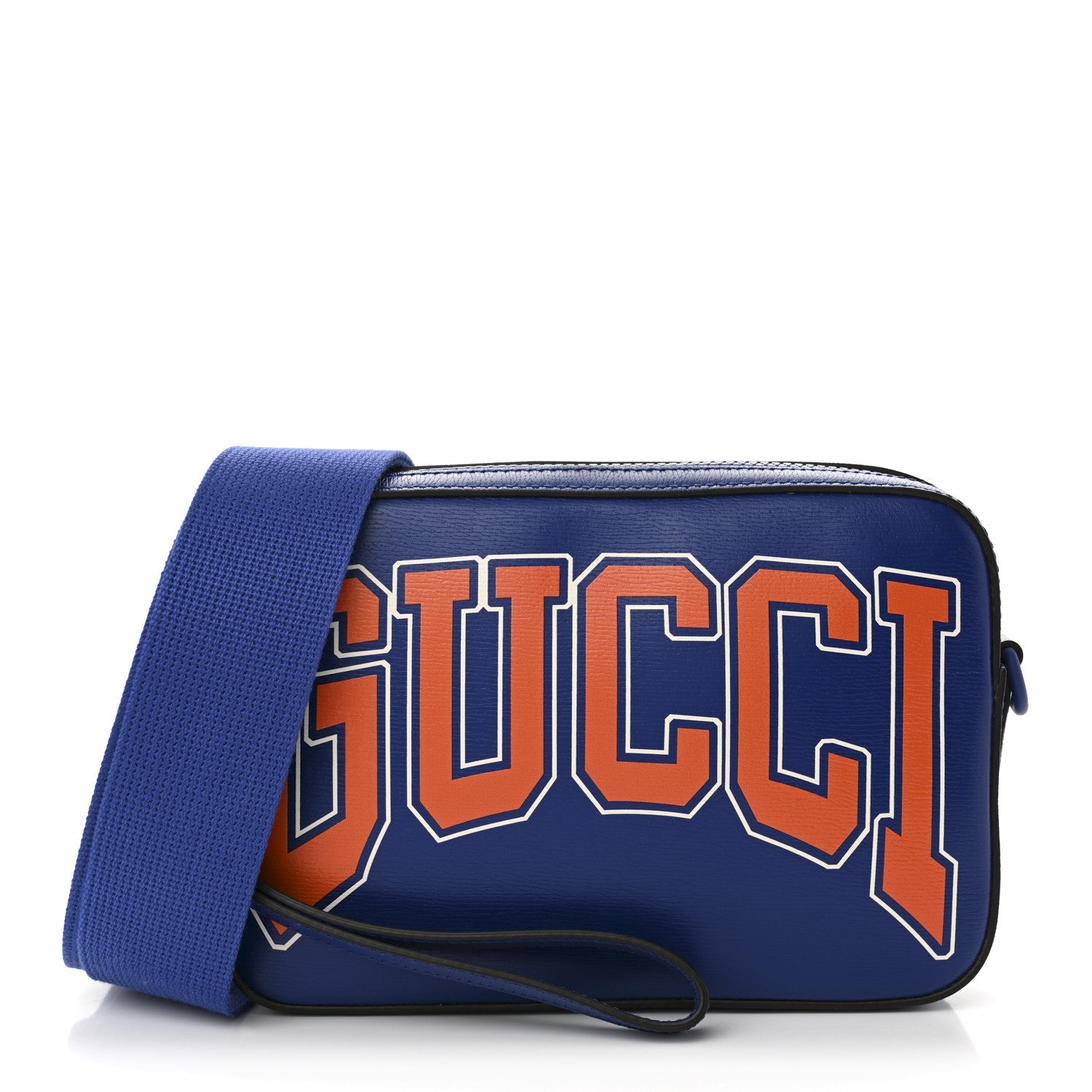 New Shanghai Calfskin Interlocking G Logo Camera Crossbody Bag Cobalt Blue Orange