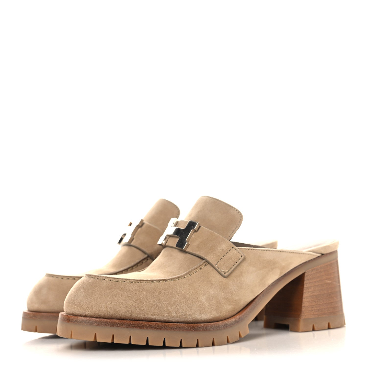 Suede Goatskin Flore 60 Mules 35.5 Beige
