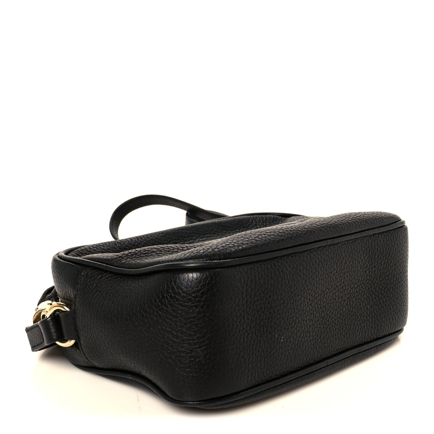 Pebbled Calfskin Small Soho Disco Bag Black