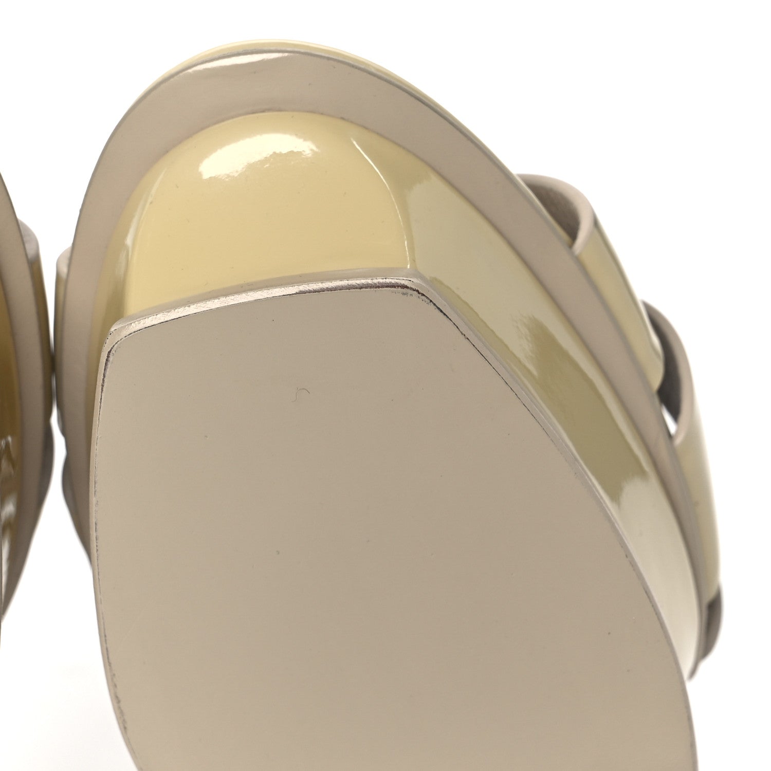 Patent Tribute 105 Platform Sandals 40 Nude Powder