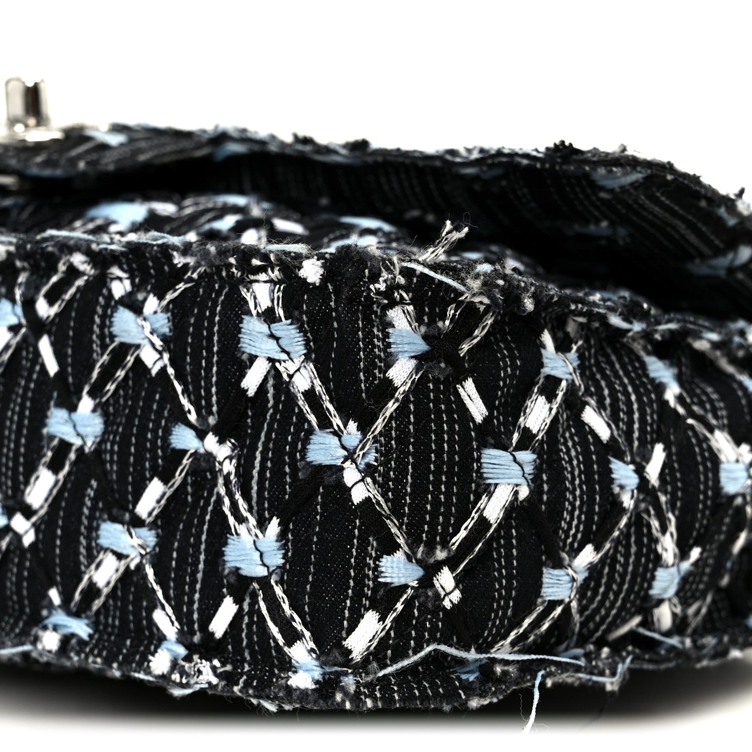 Denim Woven Medium Flap Light Blue